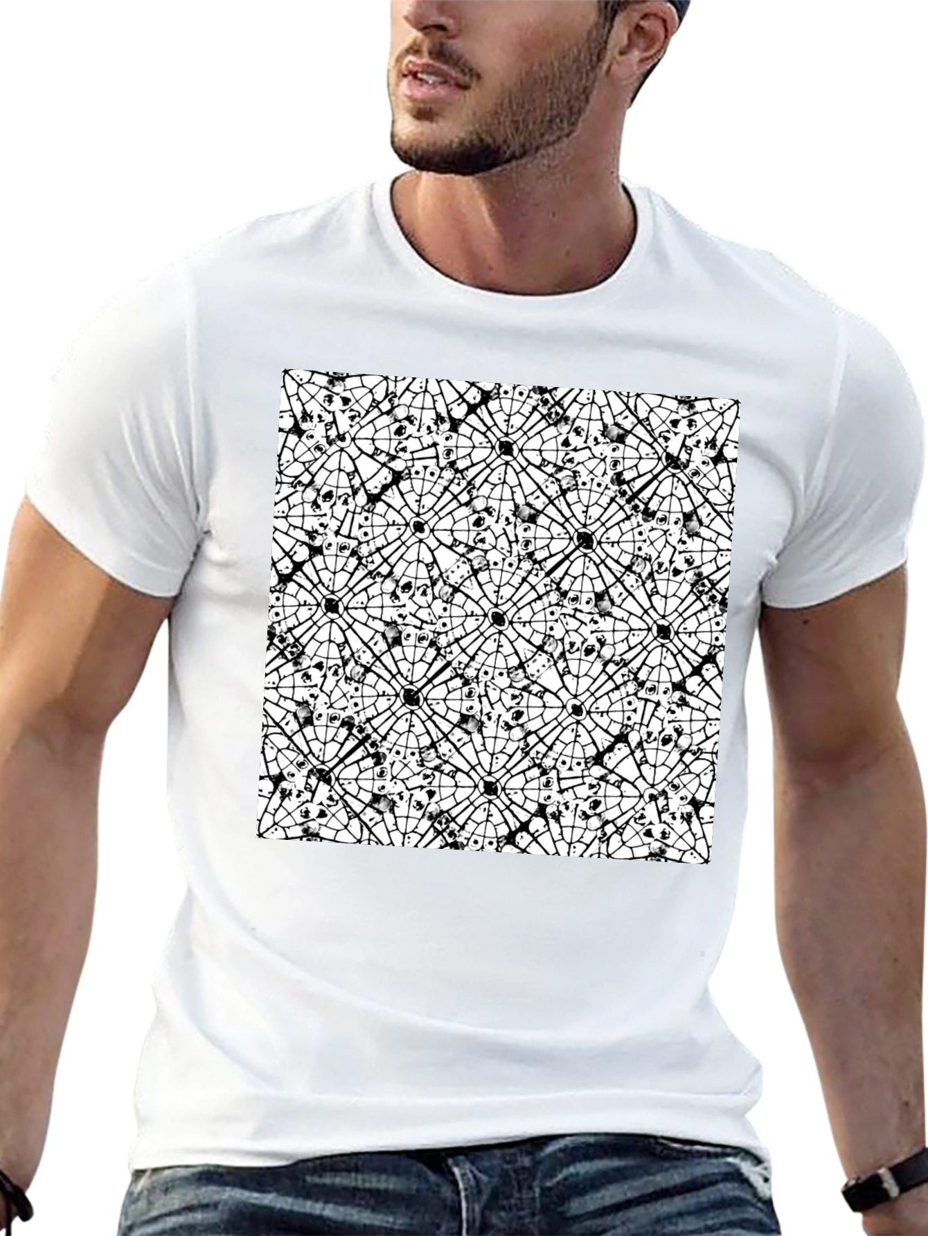 Abstract Black & White Pattern Tee