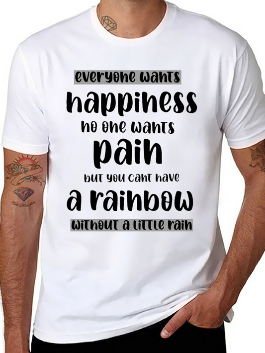 Inspirational Quote Graphic Tee - Rainbow After the Rain