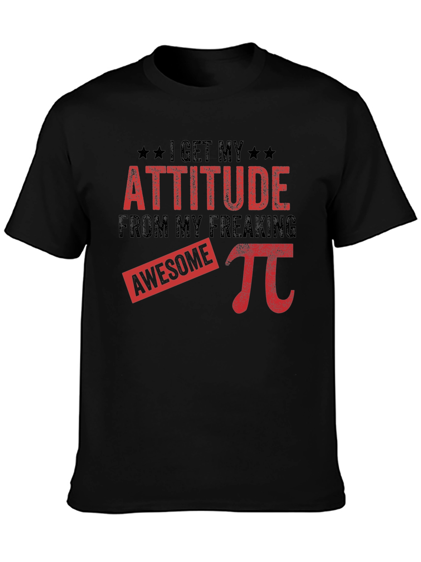 Awesome Pi Attitude Black T-Shirt