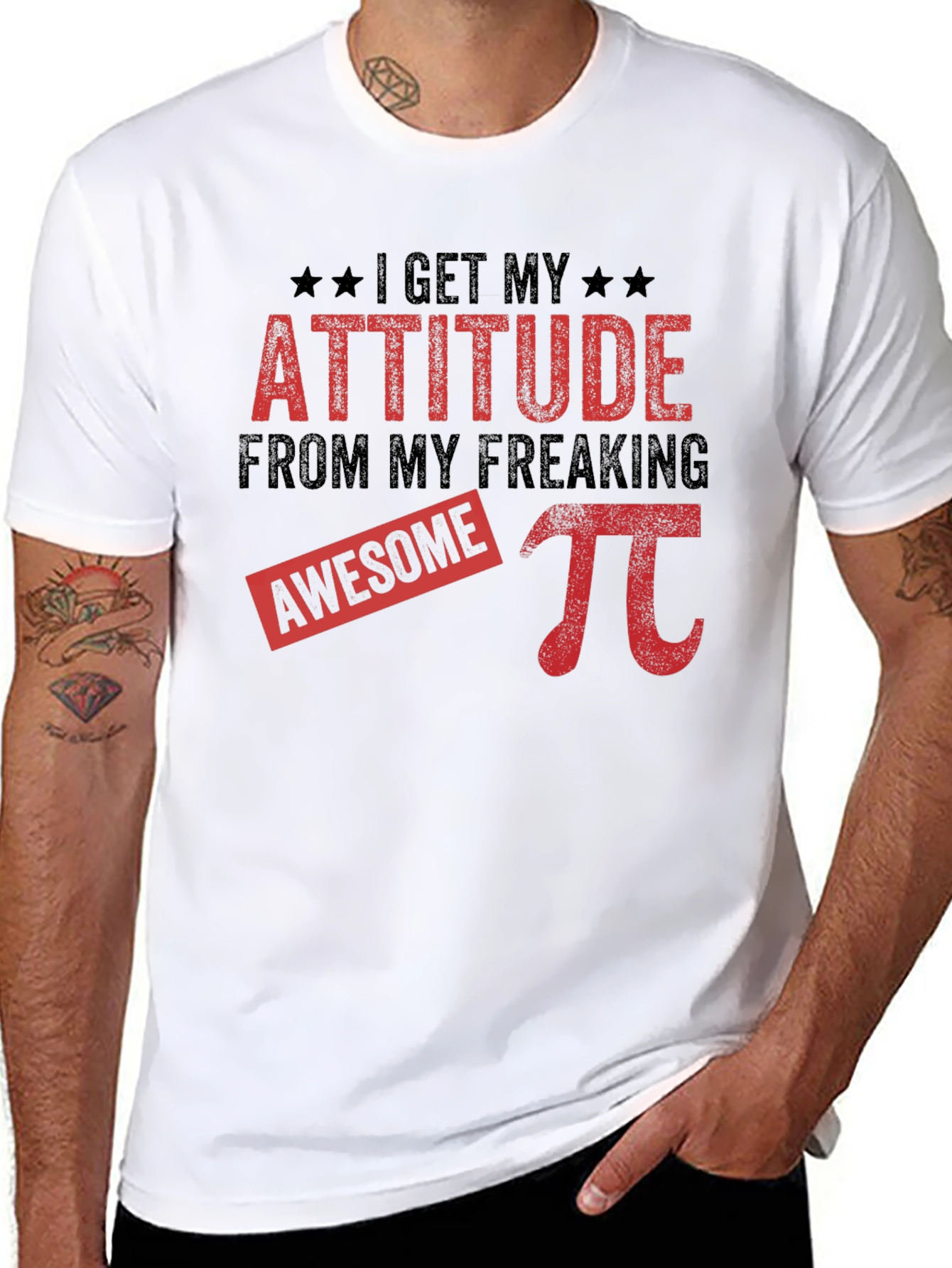 Awesome Pi Attitude Black T-Shirt