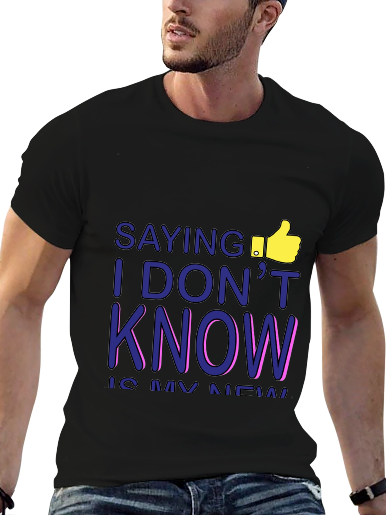 I DONT KNOW Mens Graphic Tee - Black T-Shirt