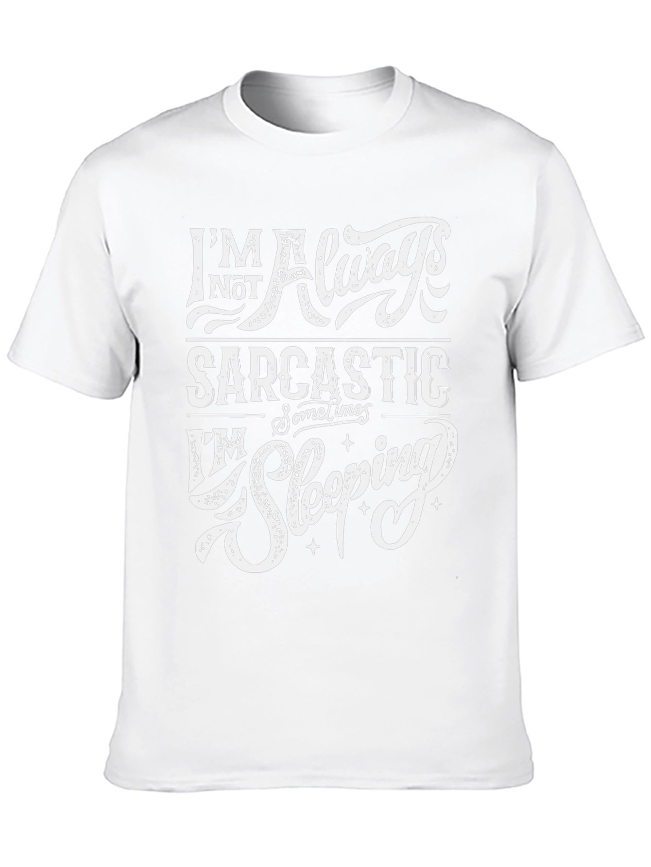 Sarcastic Sleeping Graphic Print Crew Neck T-Shirt
