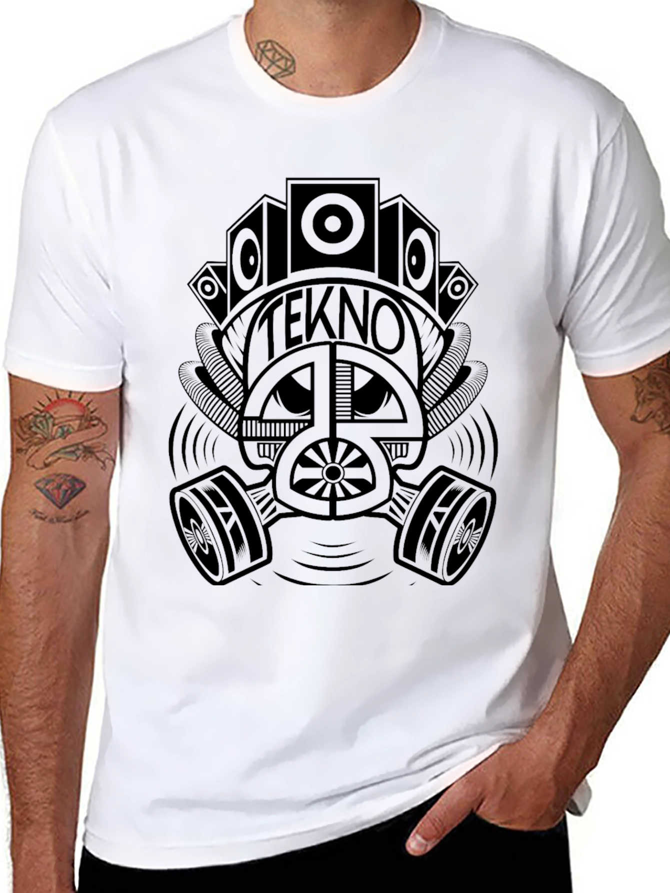 Tekno Mask Graphic T-Shirt - Black