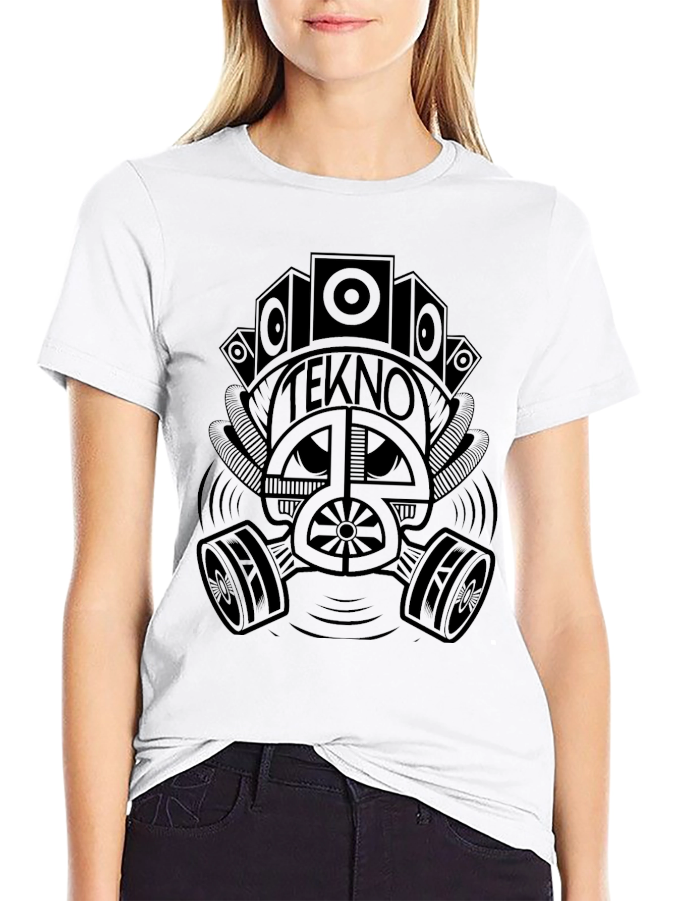Tekno Mask Graphic T-Shirt - Black