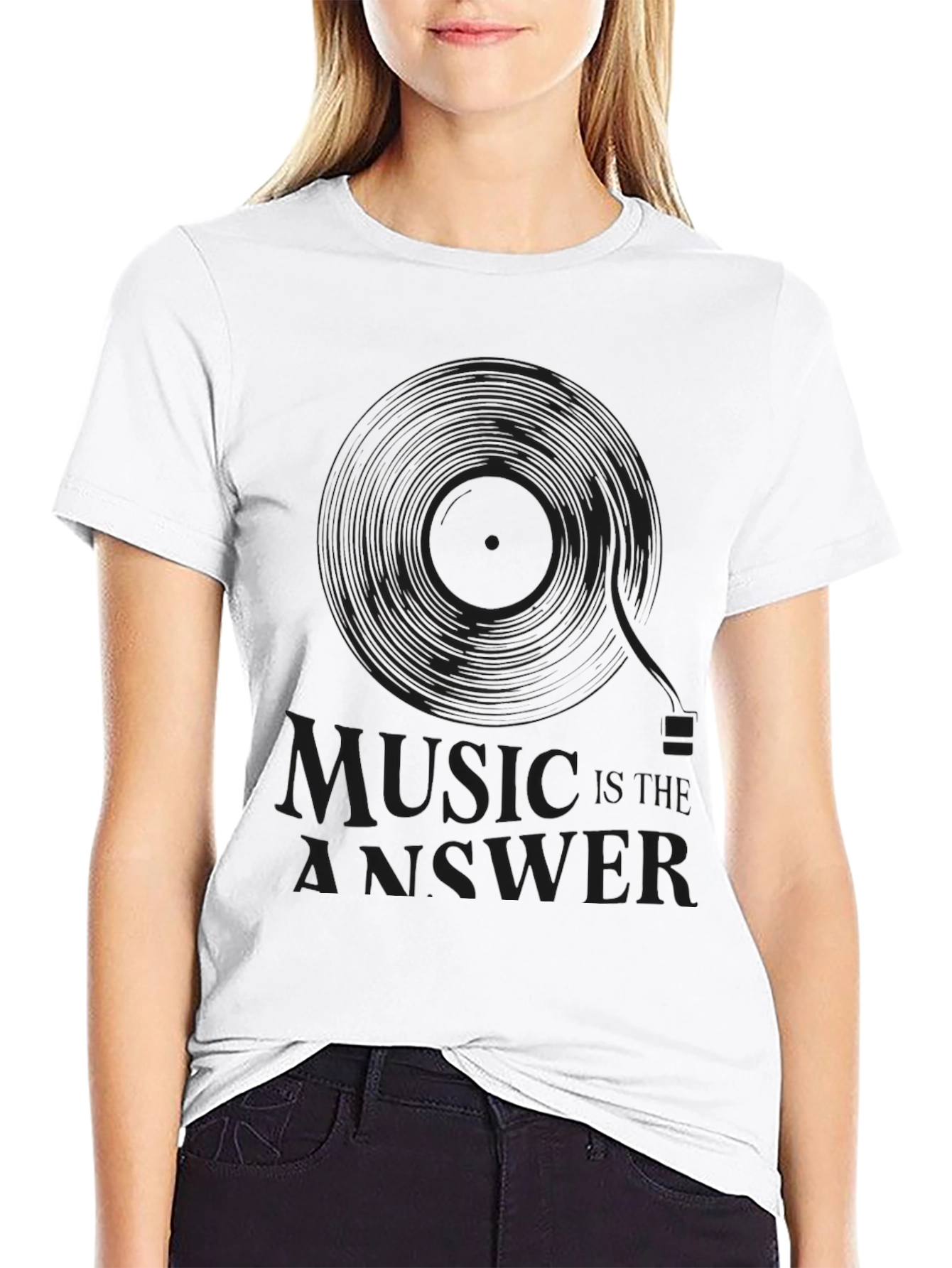 Music Is The Answer Black T-Shirt