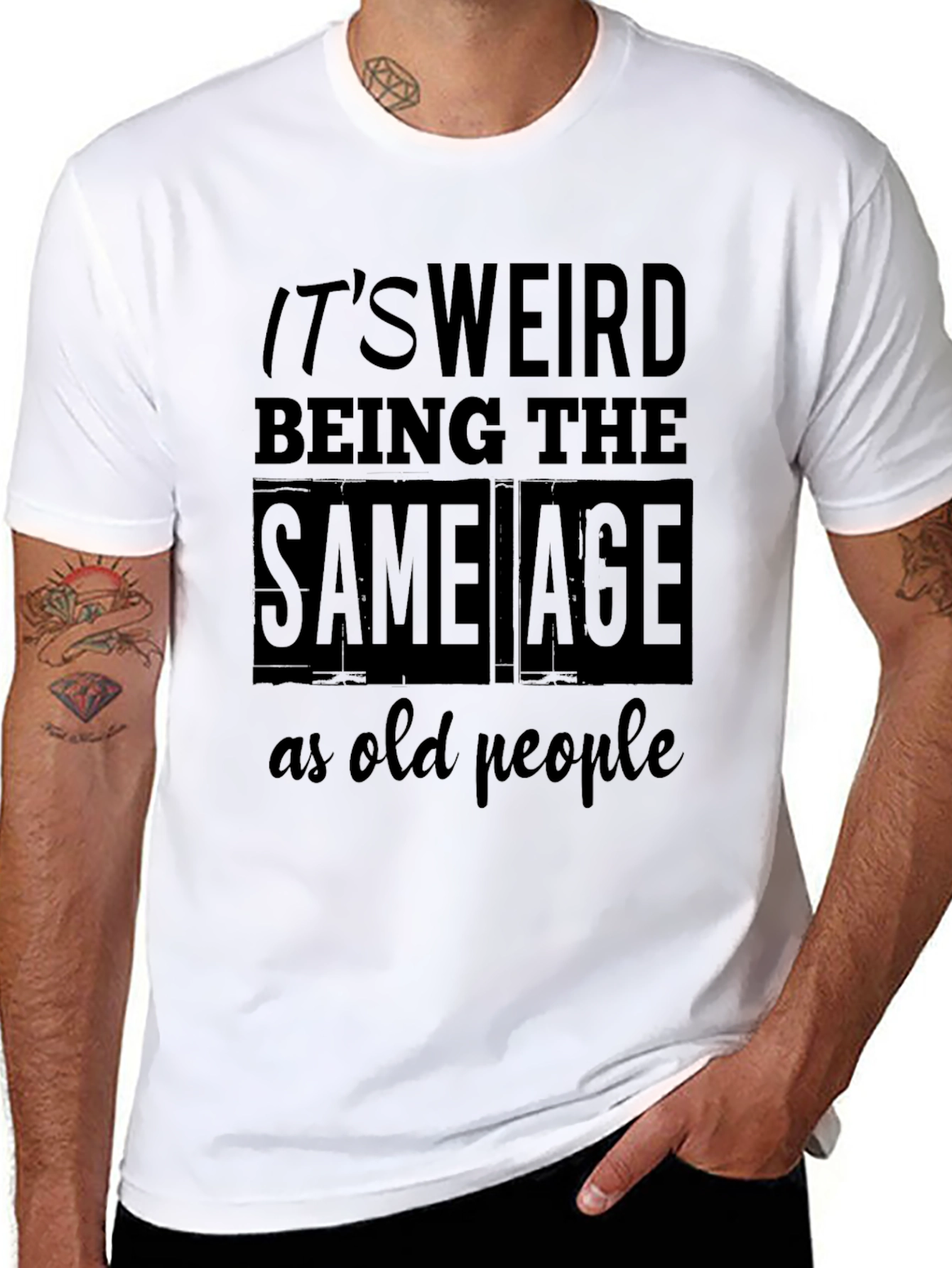 Funny Same Age as Old People Graphic Tee