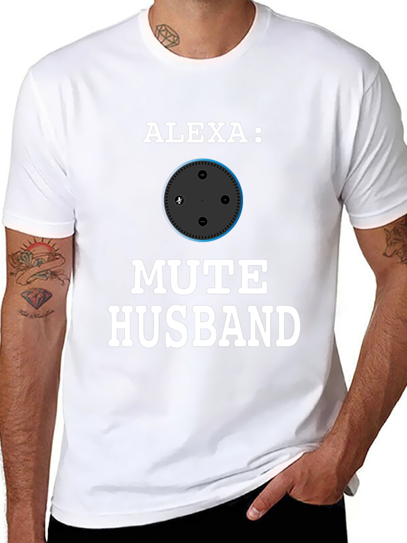 Alexa Mute Husband Funny Graphic T-Shirt