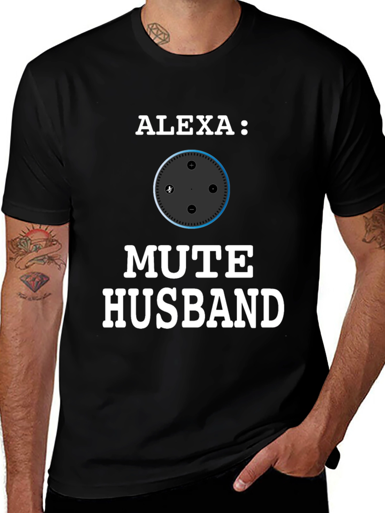 Alexa Mute Husband Funny Graphic T-Shirt
