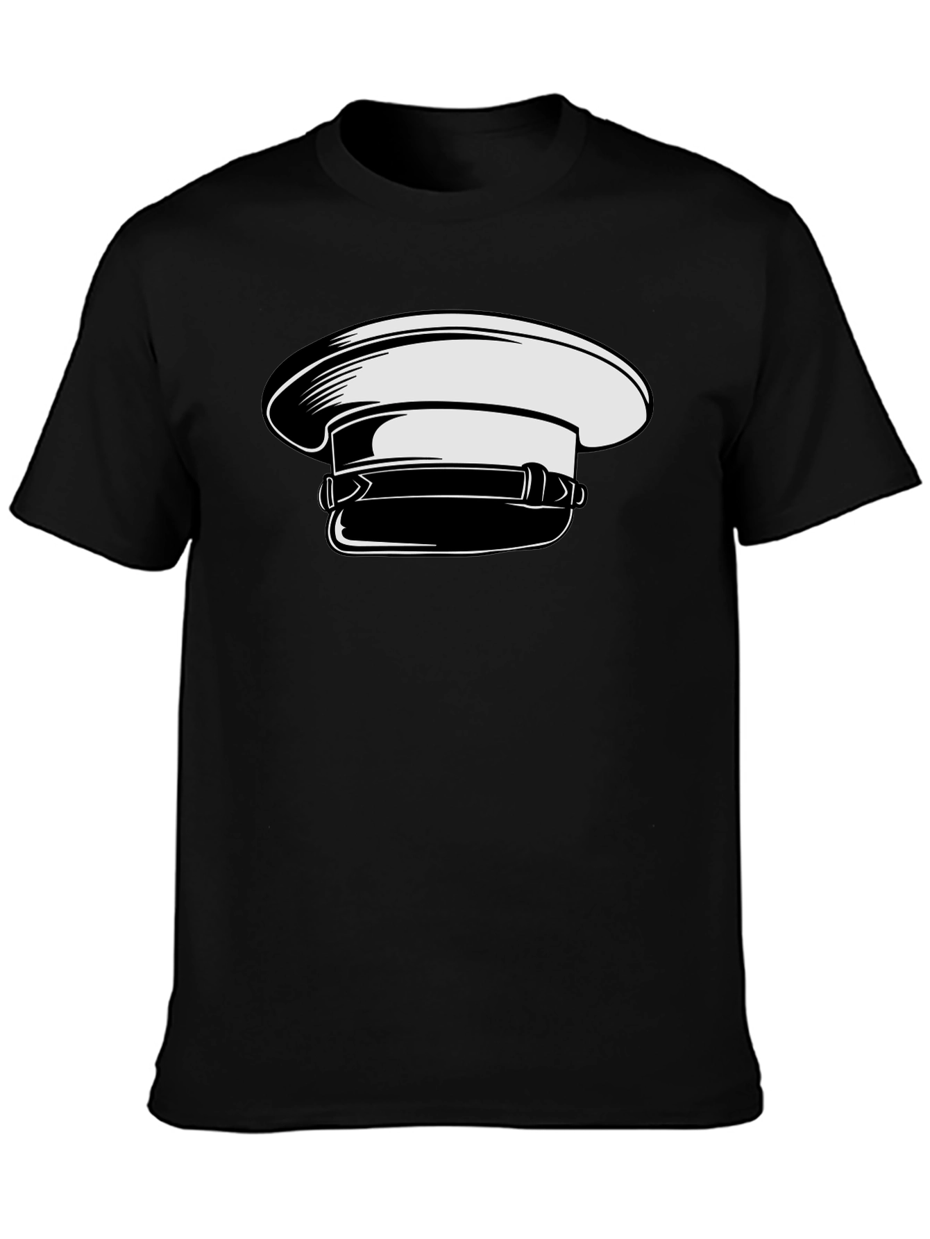 Stylish Graphic Tee with Naval Cap Design