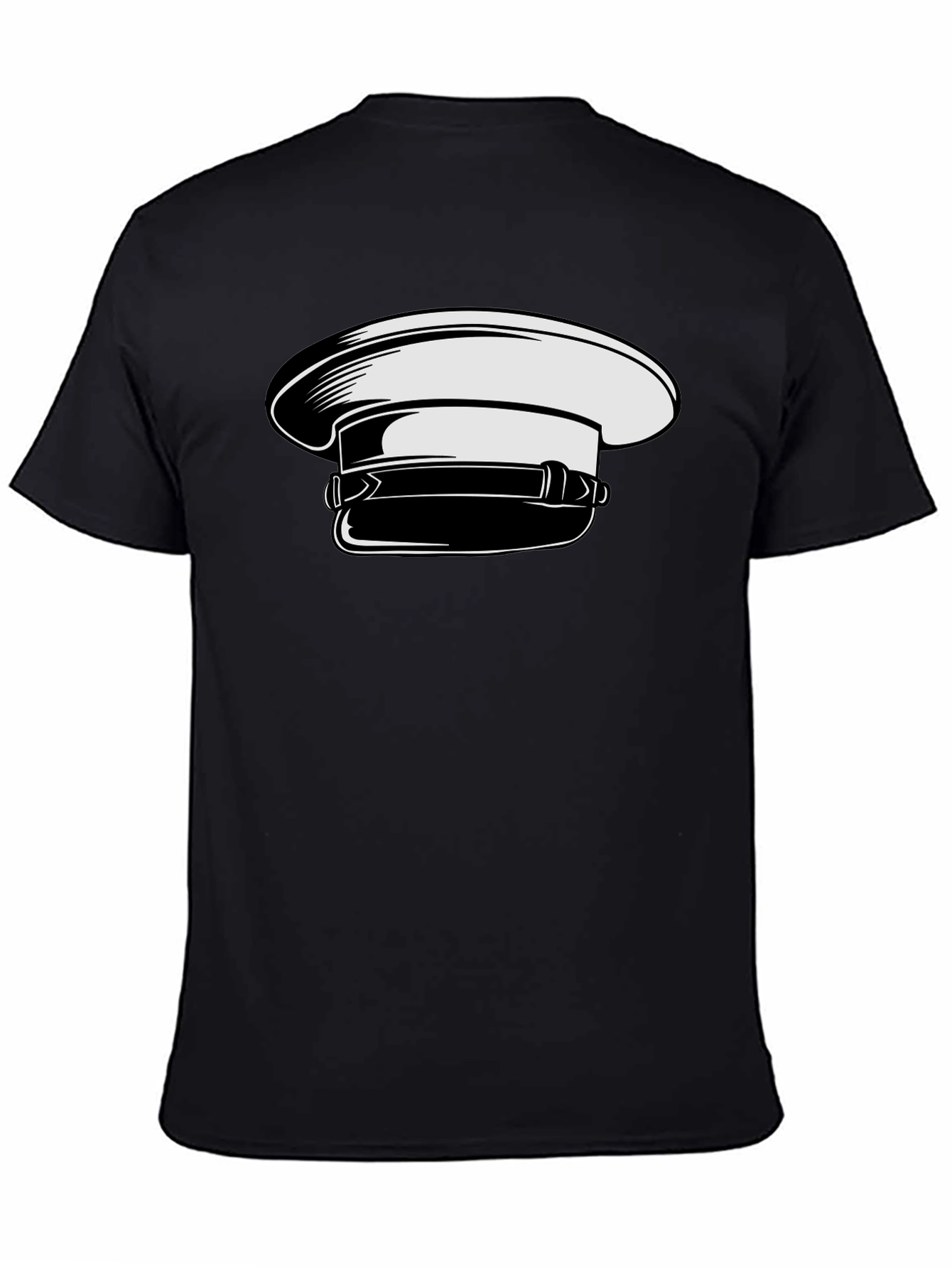 Stylish Graphic Tee with Naval Cap Design
