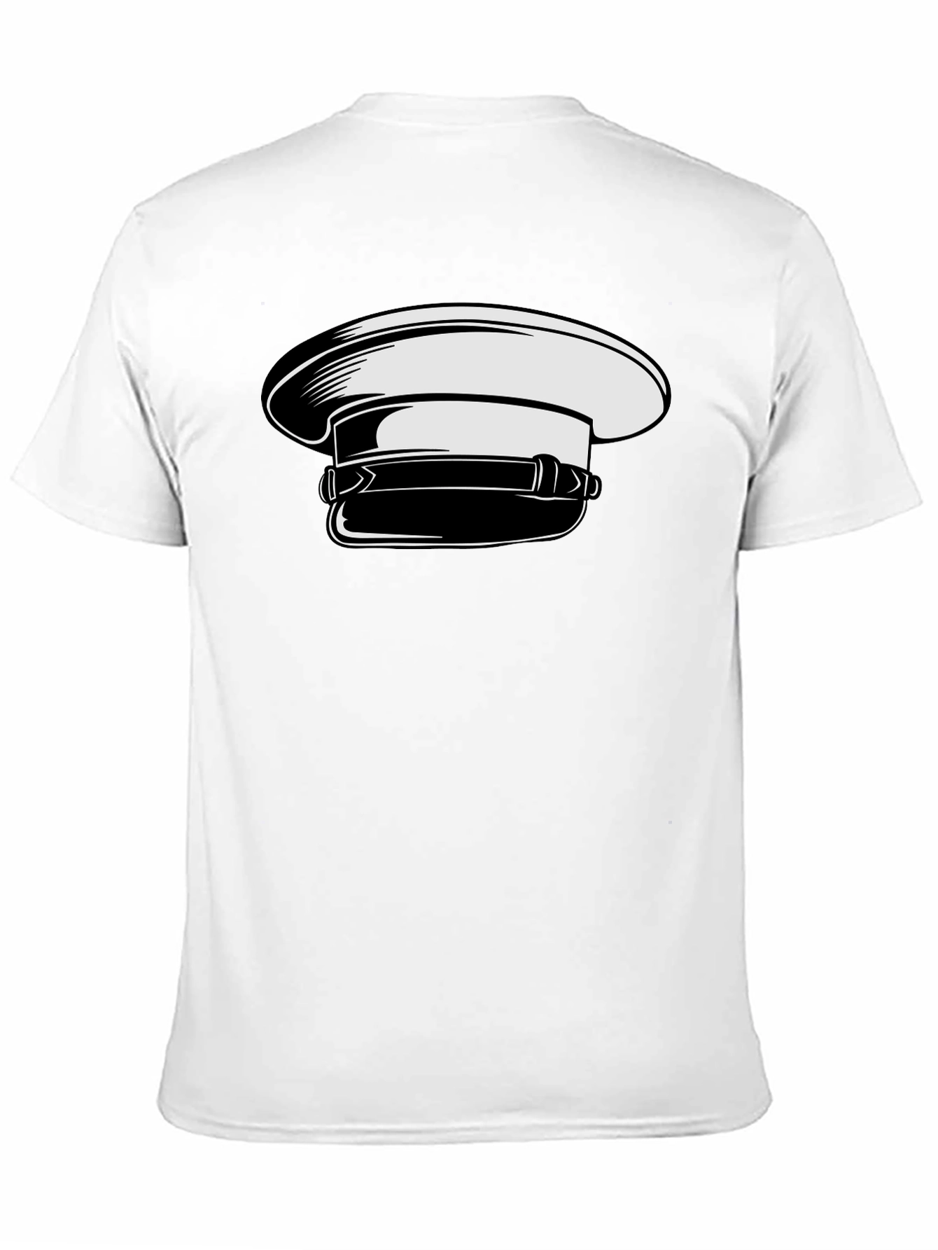 Stylish Graphic Tee with Naval Cap Design