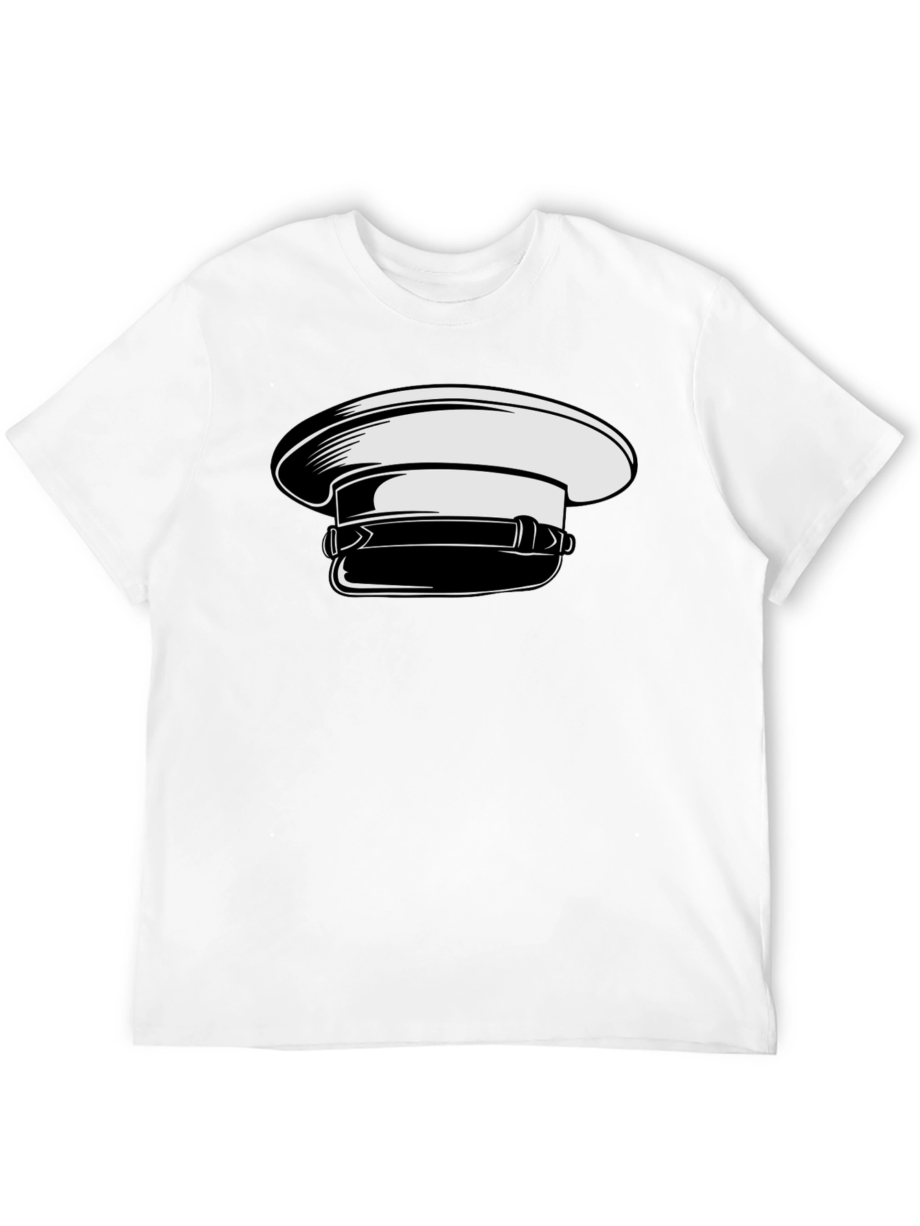 Stylish Graphic Tee with Naval Cap Design