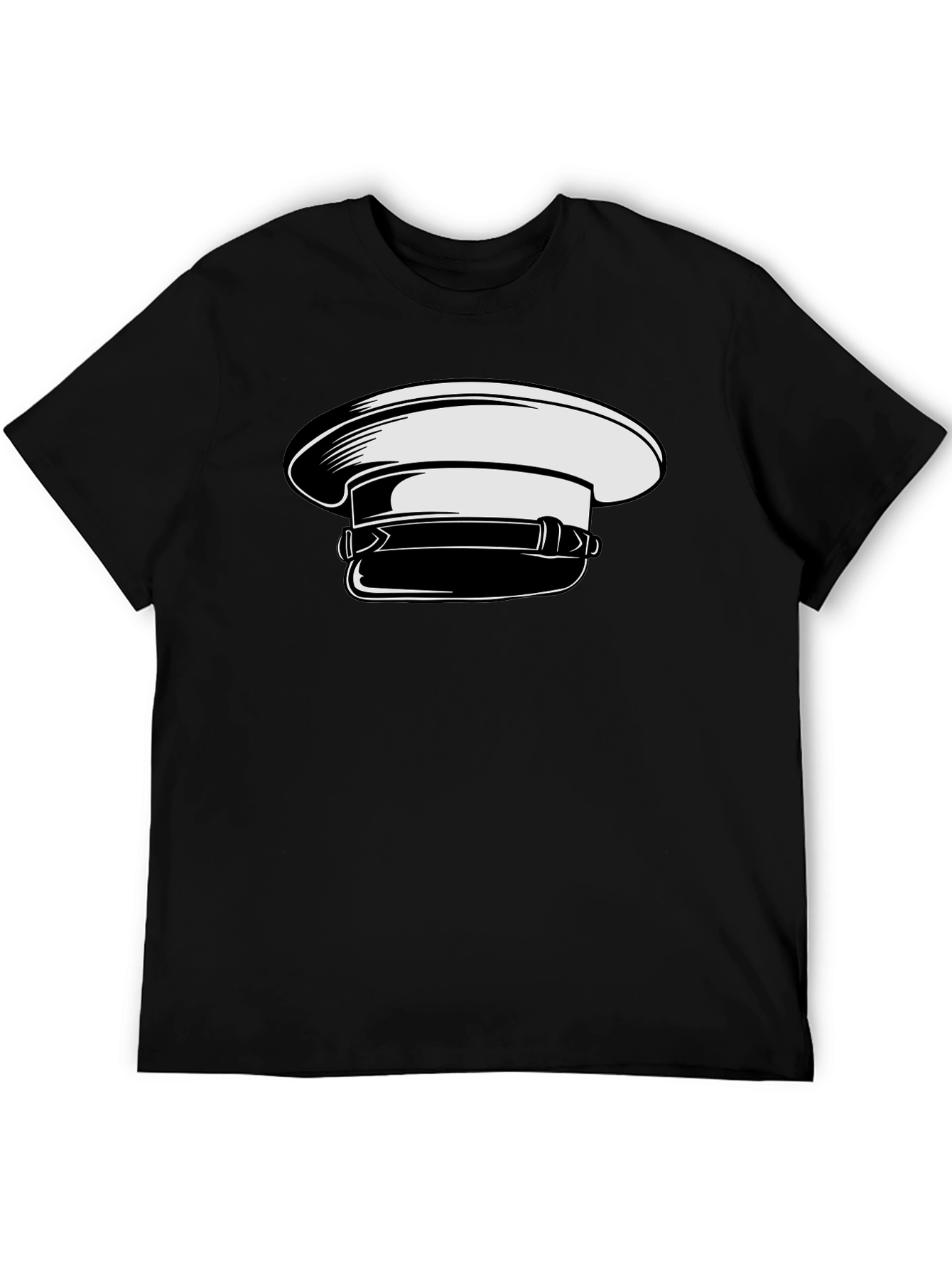 Stylish Graphic Tee with Naval Cap Design