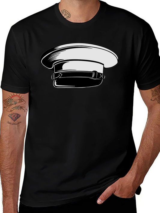 Stylish Graphic Tee with Naval Cap Design