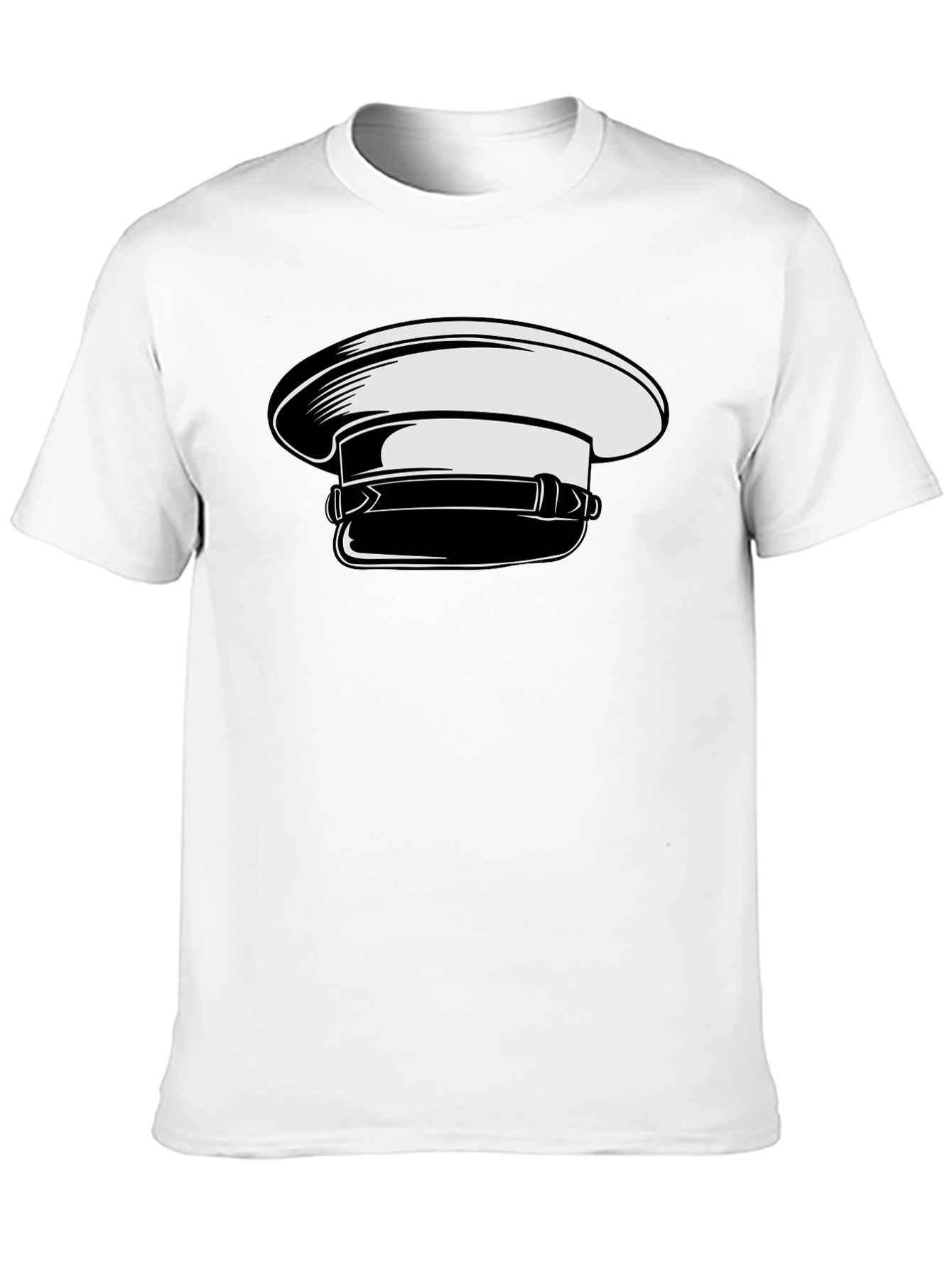 Stylish Graphic Tee with Naval Cap Design