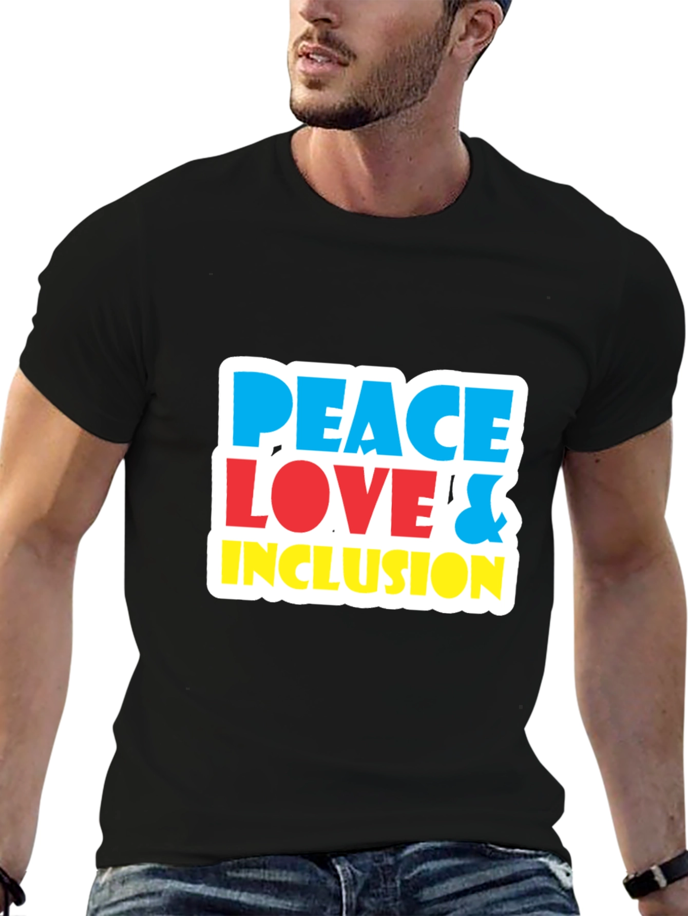 Peace Love & Inclusion T-Shirt - Bold Graphic Tee