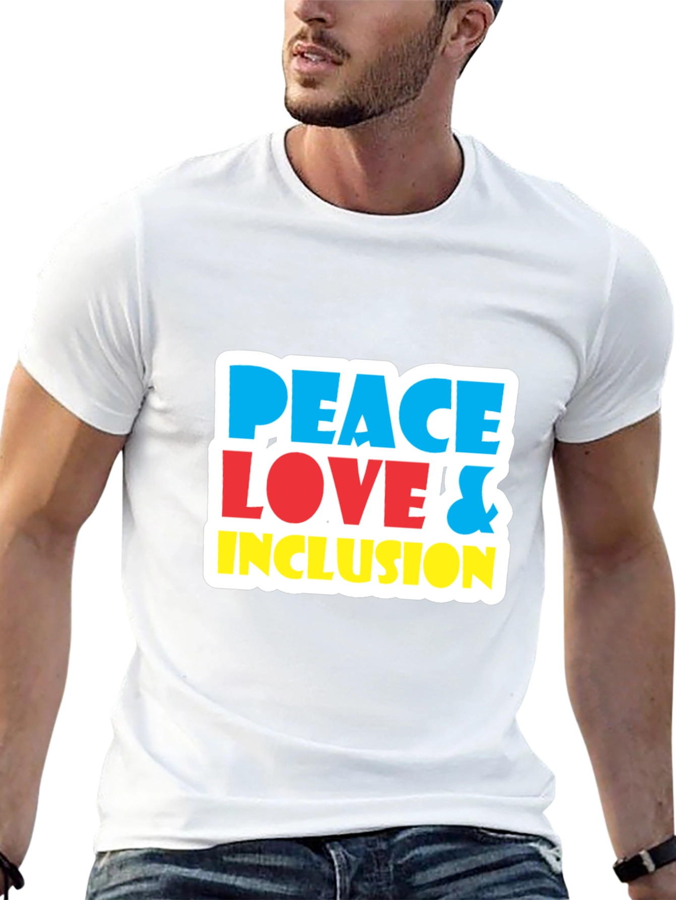 Peace Love & Inclusion T-Shirt - Bold Graphic Tee