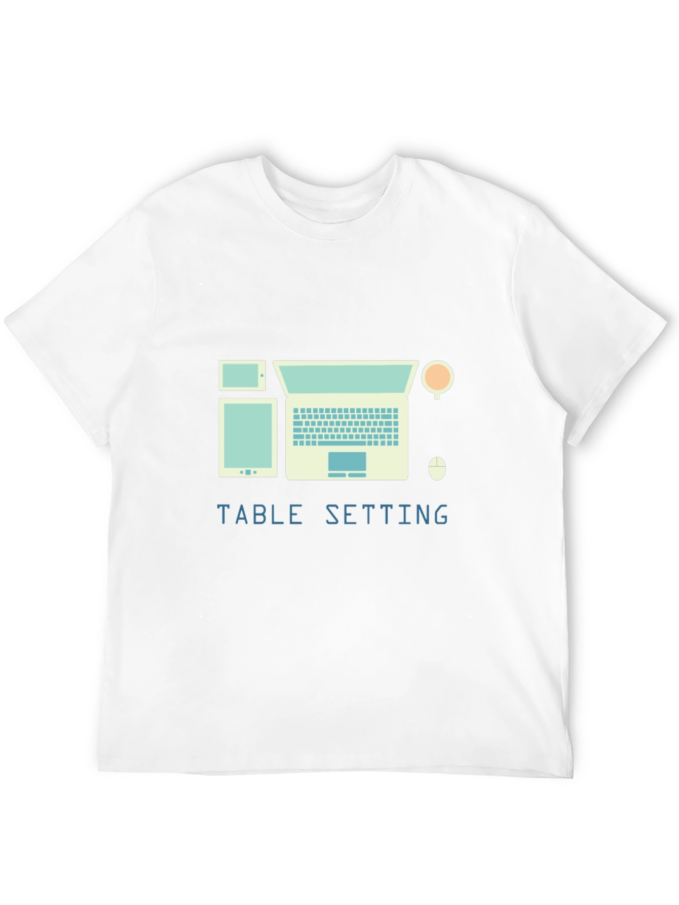 Table Setting Graphic Tee - Laptop Tablet Coffee