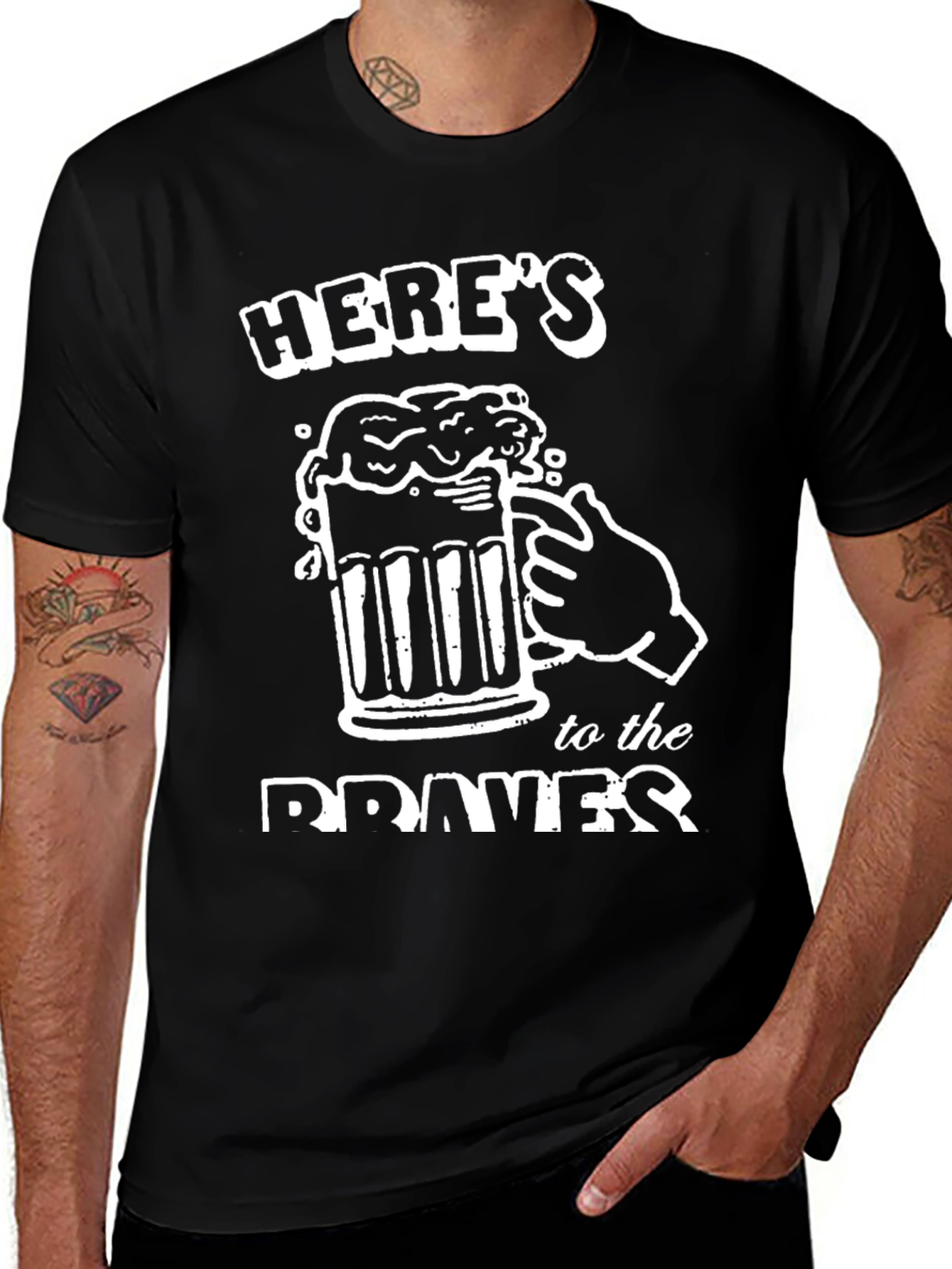 Heres to the Braves Black T-Shirt