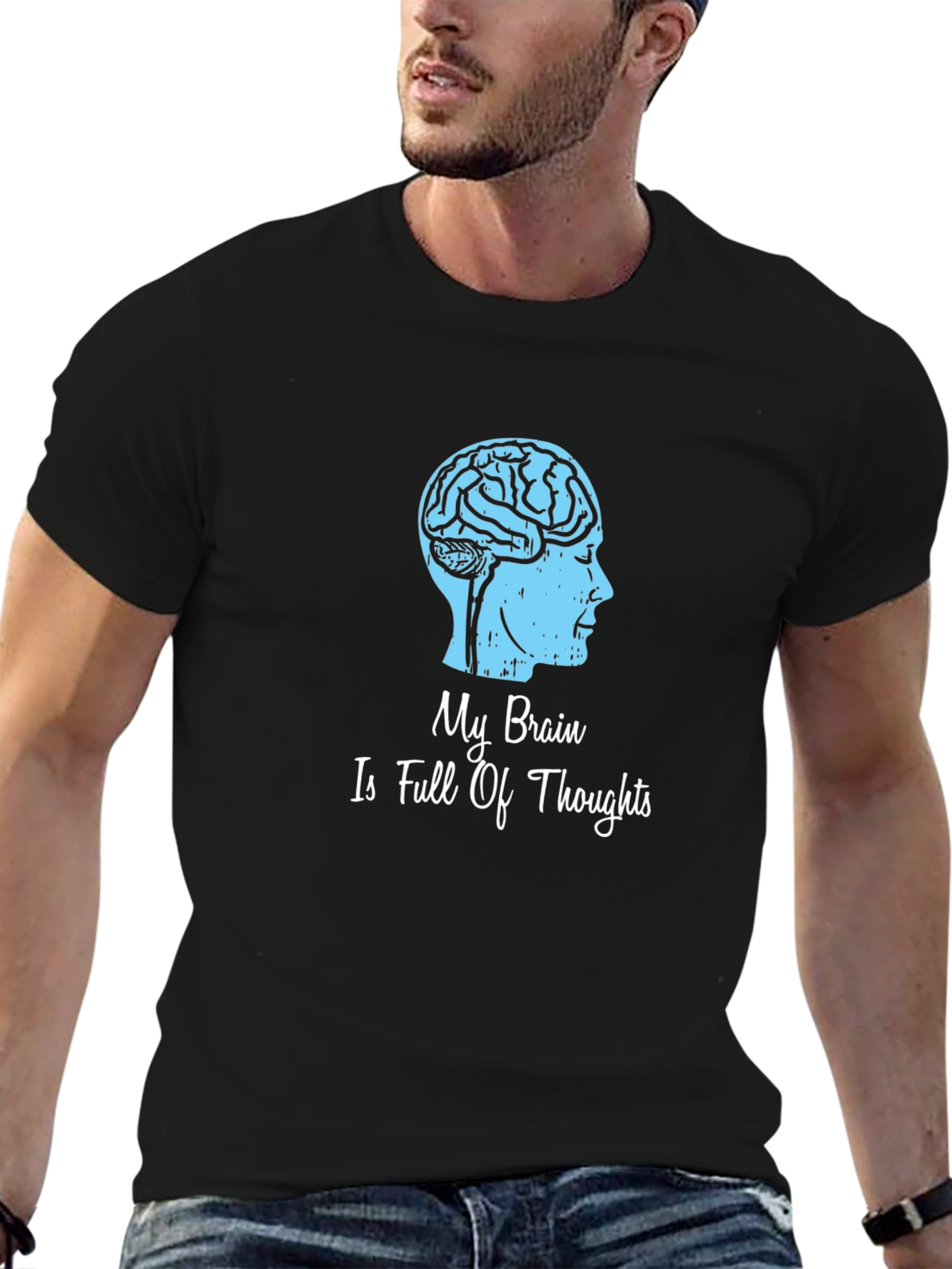 Brain Thoughts Graphic T-Shirt - Unique Design