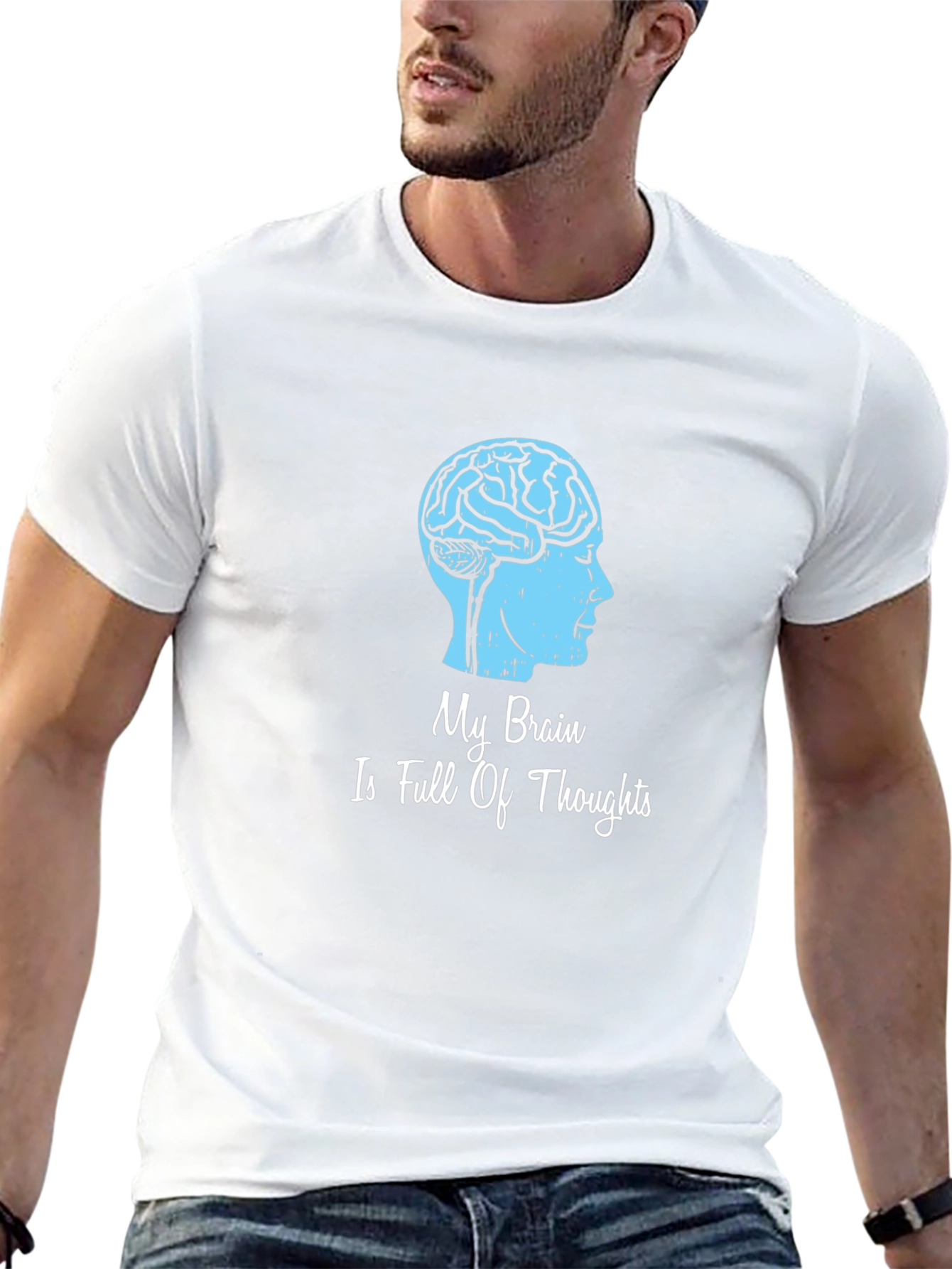 Brain Thoughts Graphic T-Shirt - Unique Design
