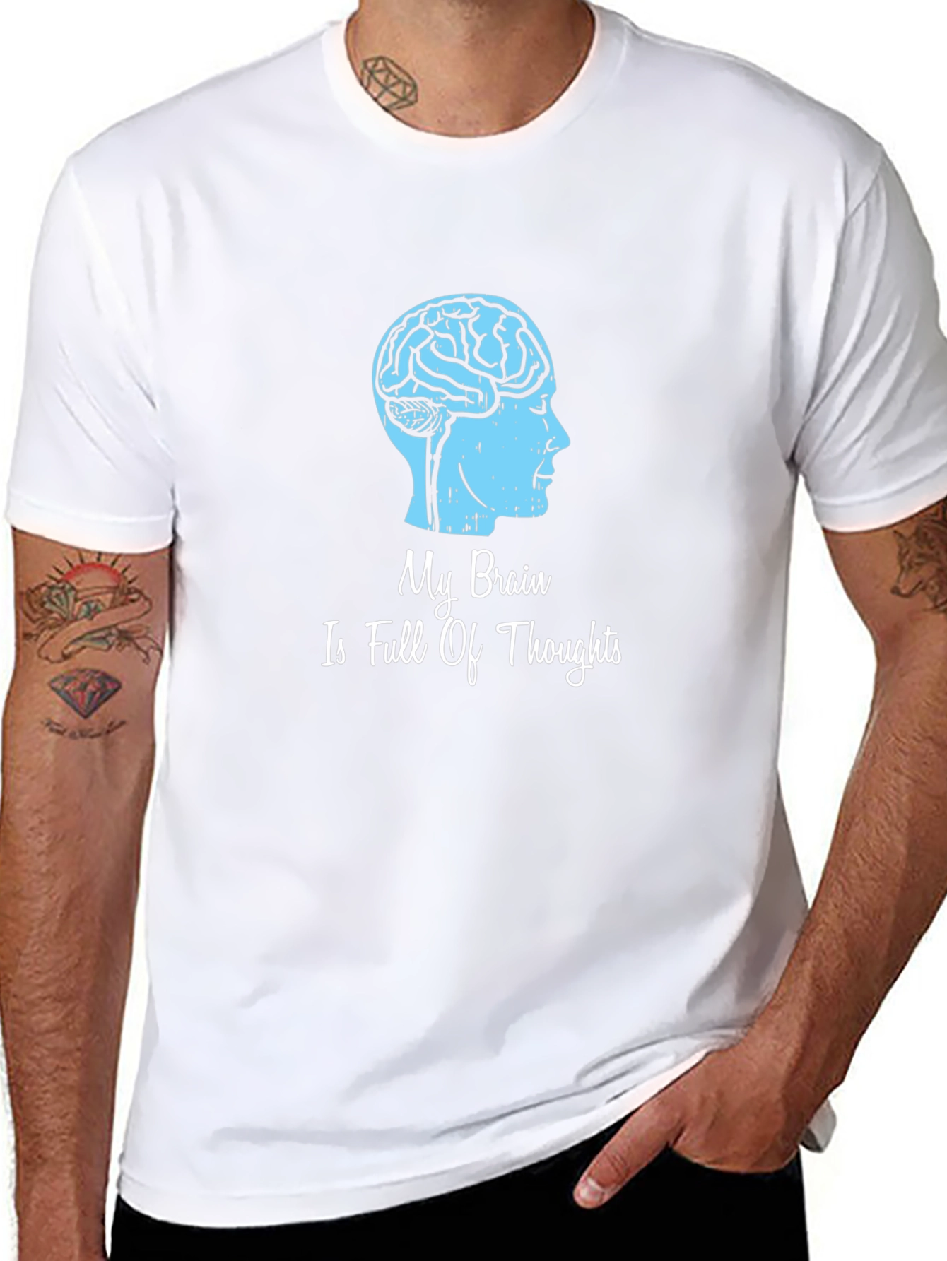 Brain Thoughts Graphic T-Shirt - Unique Design