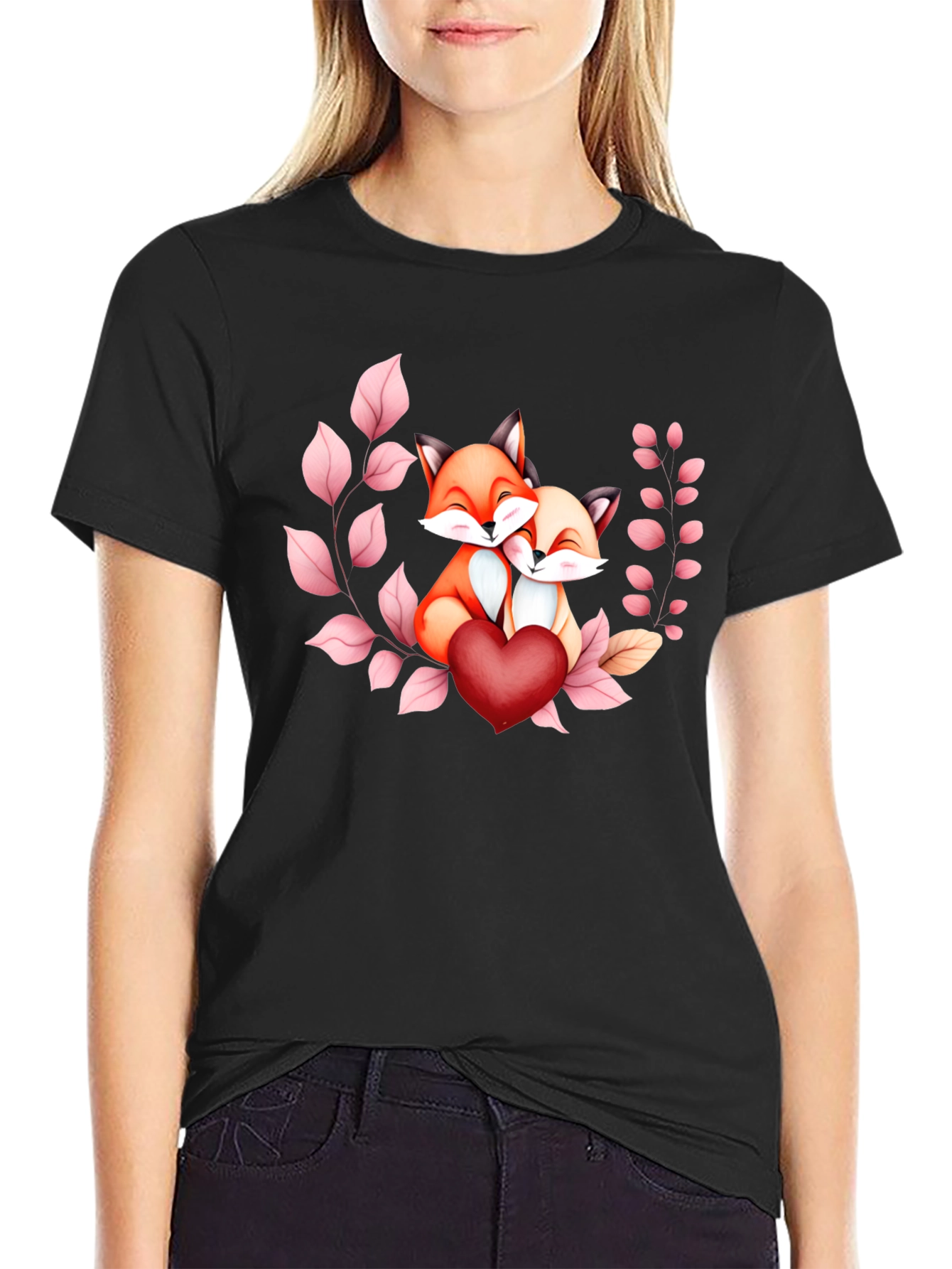 Foxes In Love T-Shirt - Heartwarming Design
