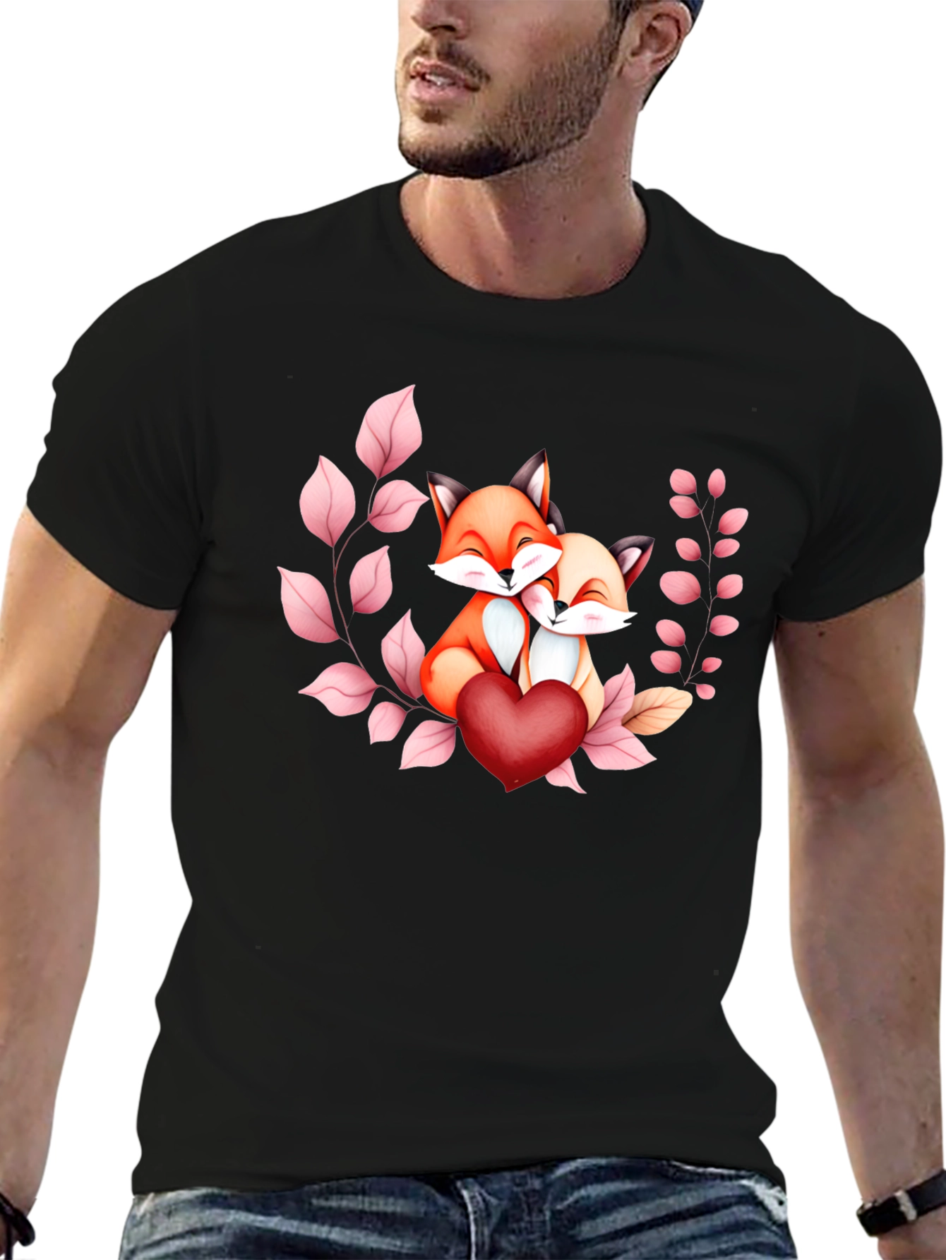 Foxes In Love T-Shirt - Heartwarming Design