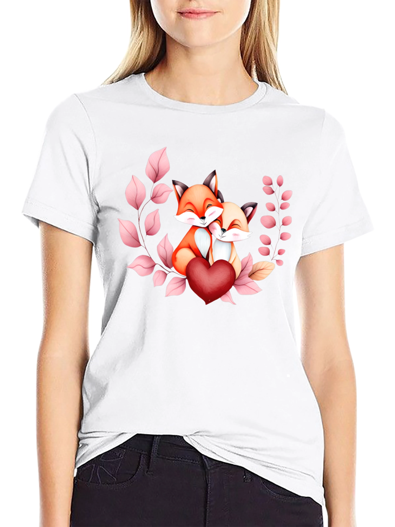 Foxes In Love T-Shirt - Heartwarming Design
