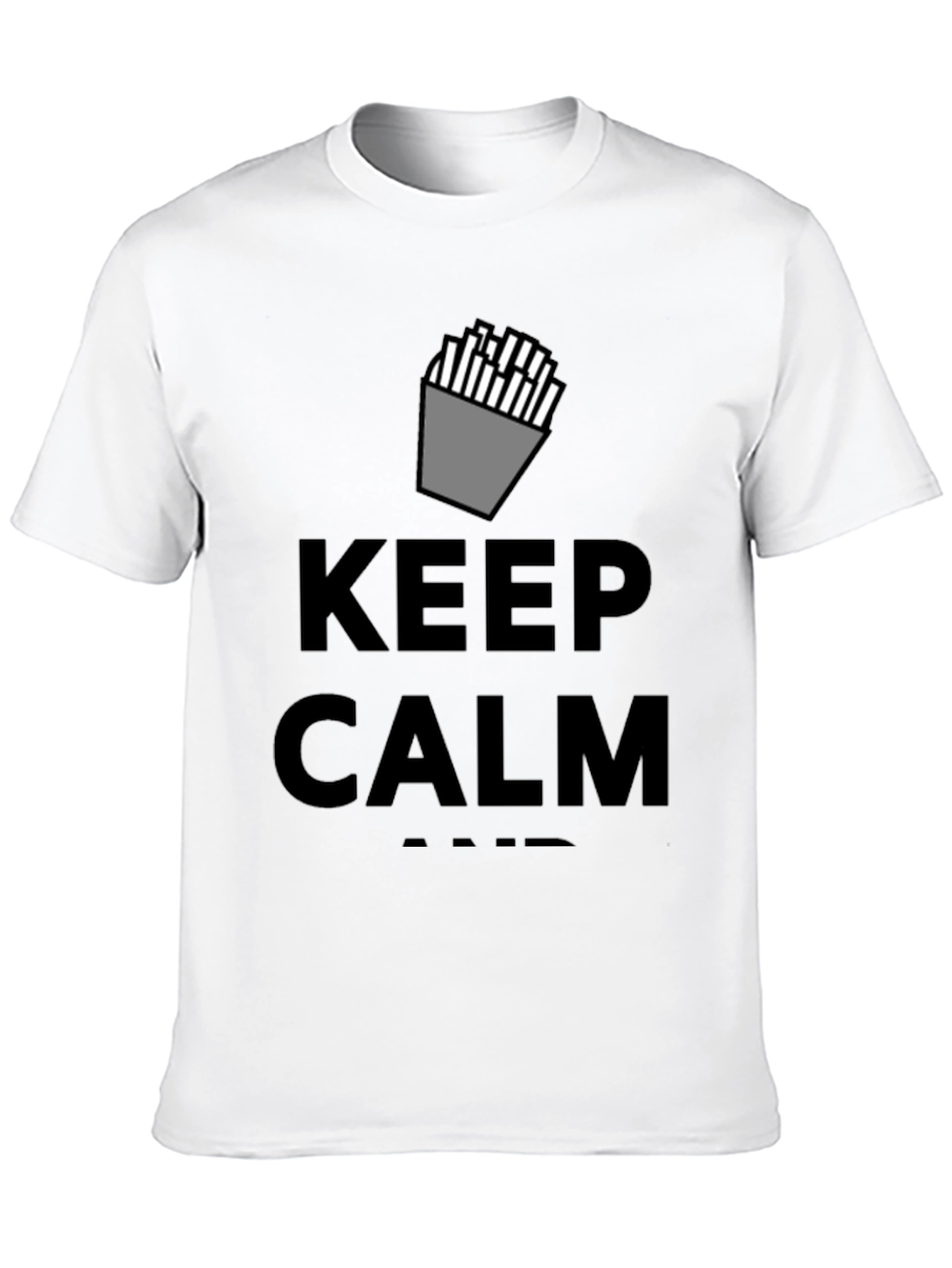 Keep Calm and Eat Fries Black T-Shirt