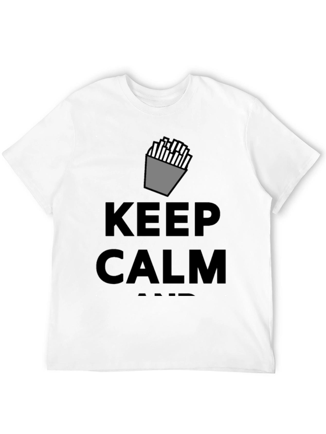 Keep Calm and Eat Fries Black T-Shirt