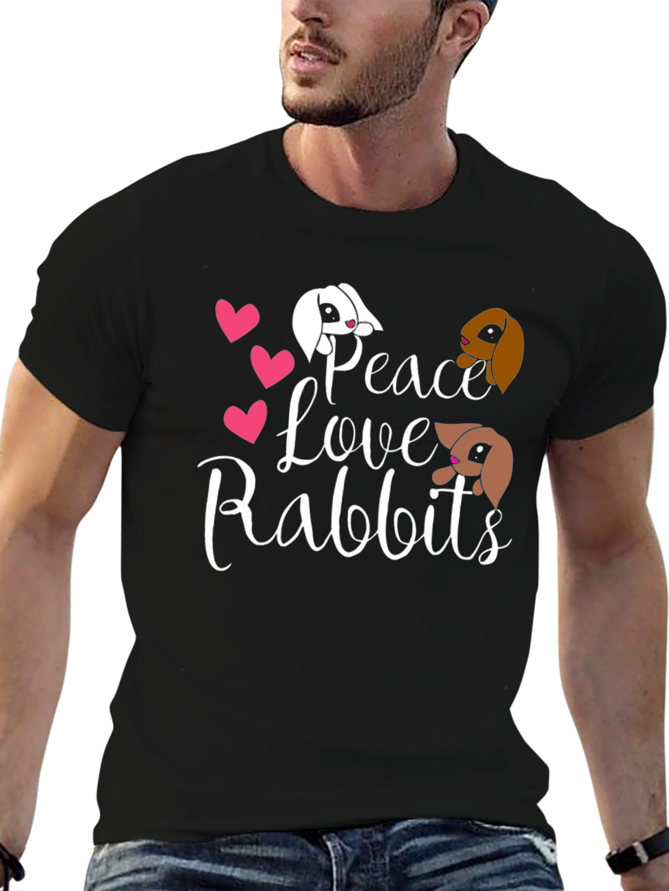 Peace Love Rabbits Graphic T-Shirt