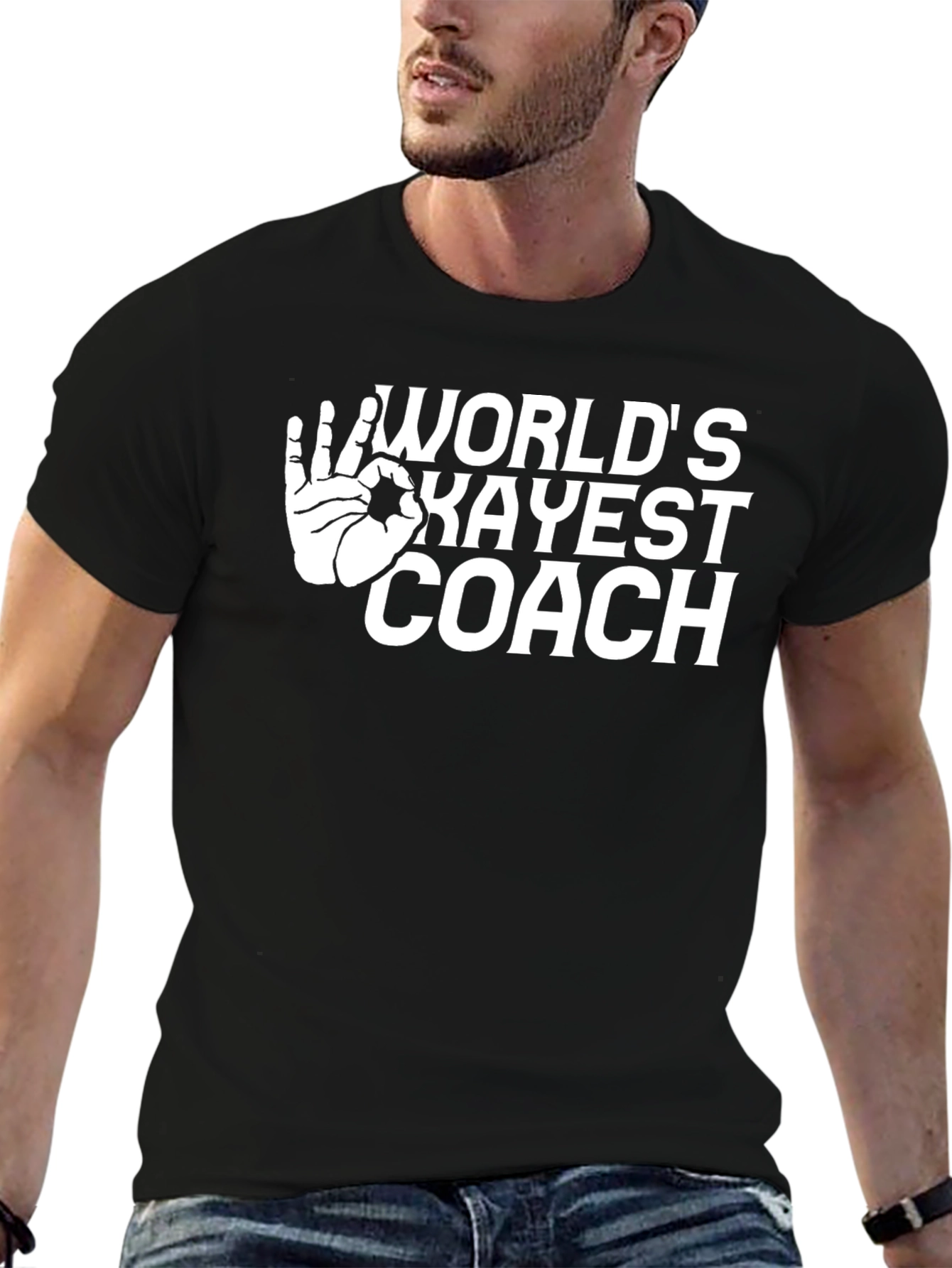 Worlds Okayest Coach Black T-Shirt