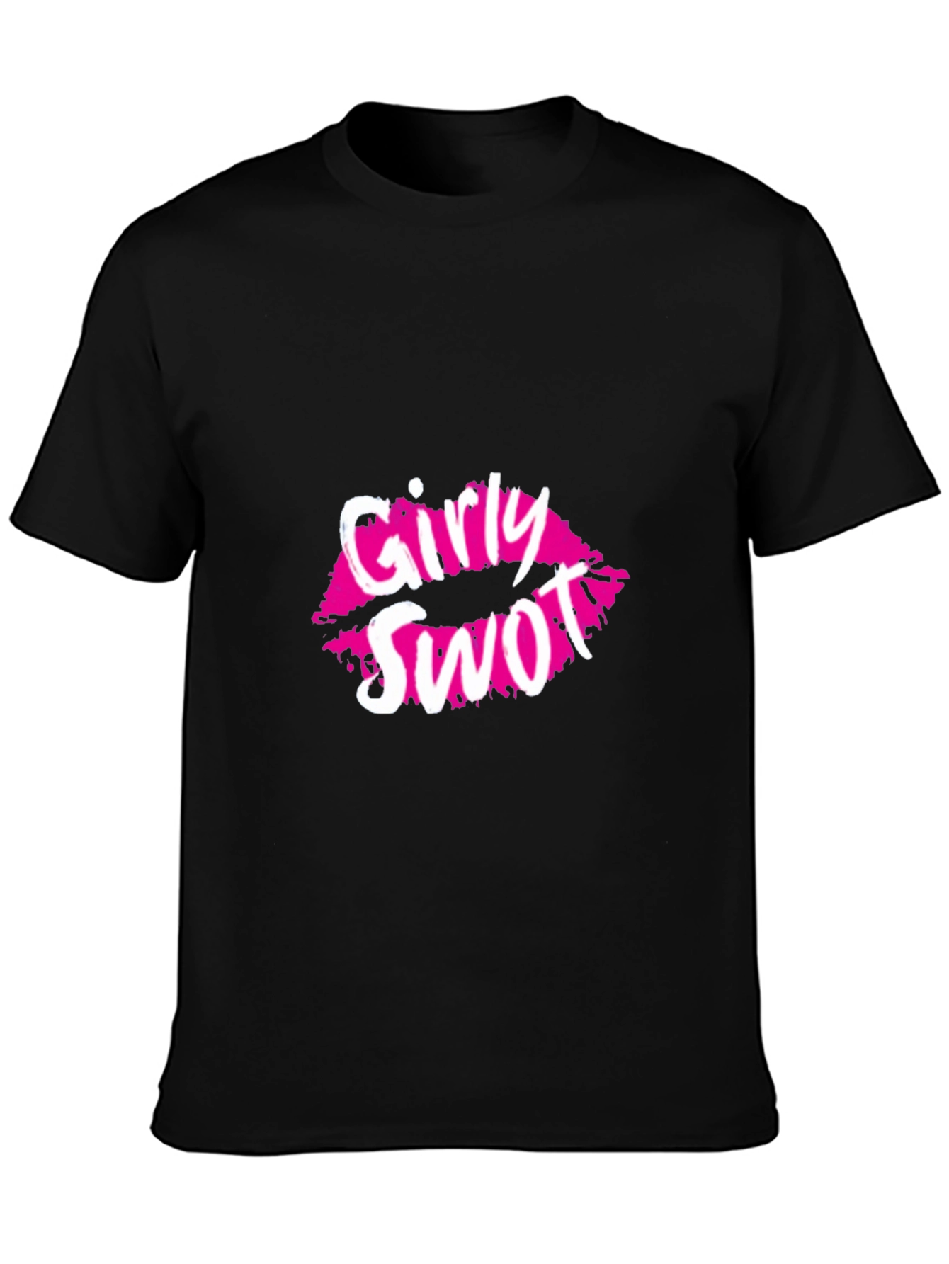Girly Swot T-Shirt - Pink Lips Graphic Tee