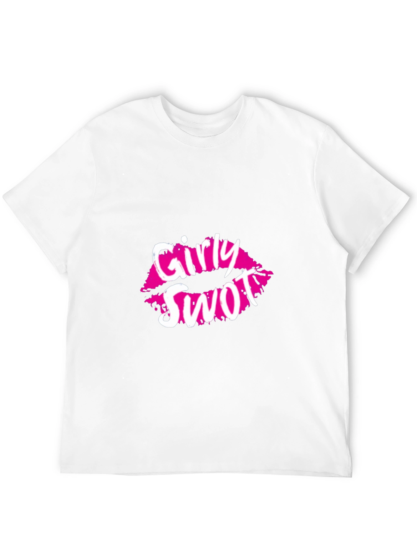 Girly Swot T-Shirt - Pink Lips Graphic Tee