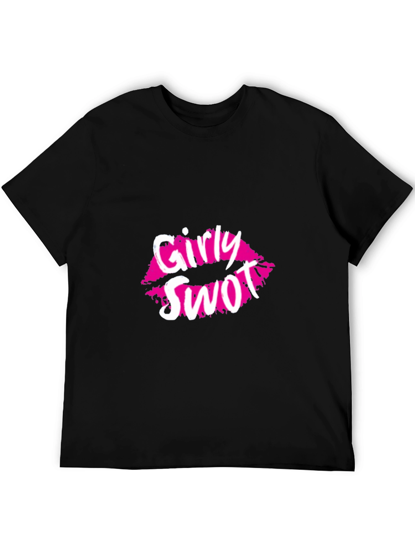 Girly Swot T-Shirt - Pink Lips Graphic Tee