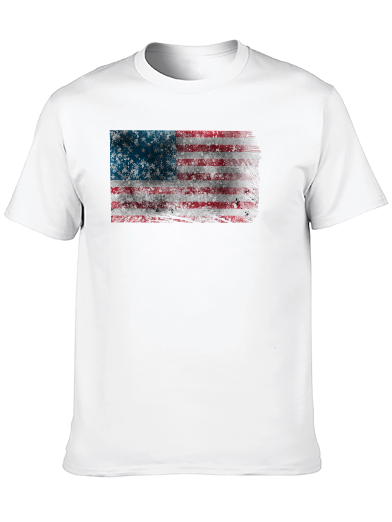 American Flag Distressed Graphic Tee - Patriotic Style