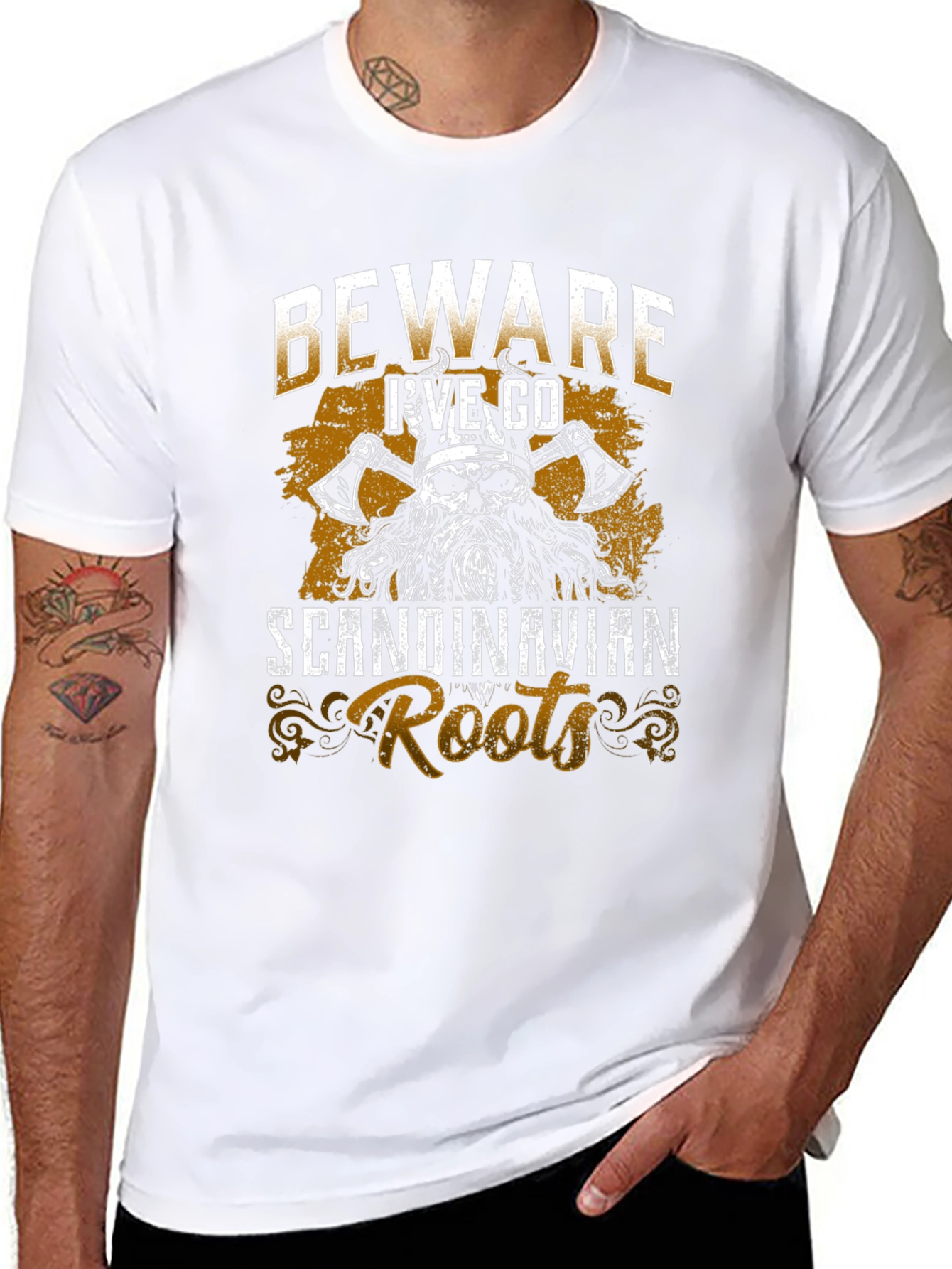 Beware Ive Got Scandinavian Roots Graphic T-Shirt