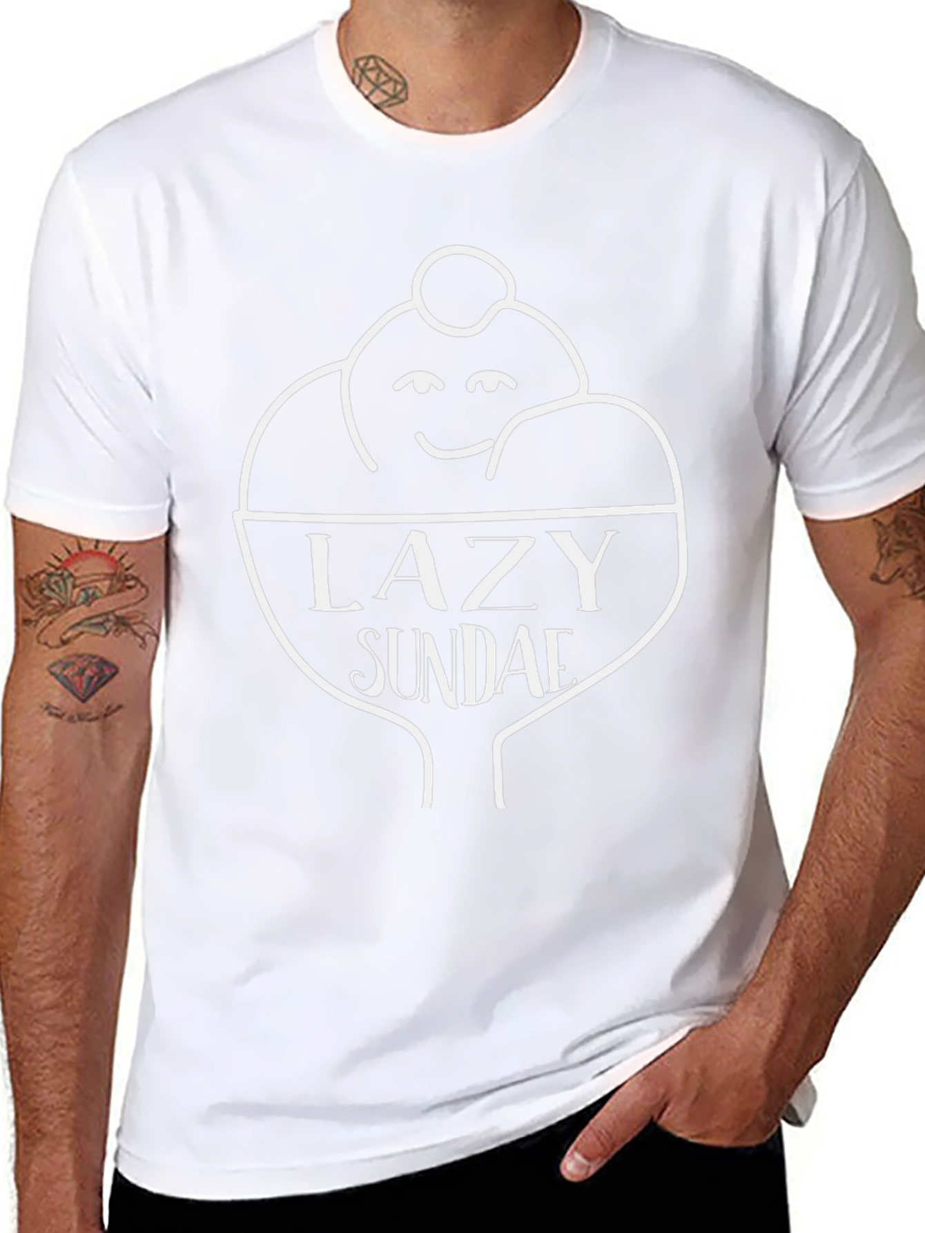 Lazy Sundae Graphic T-Shirt -  Unisex Cotton Tee