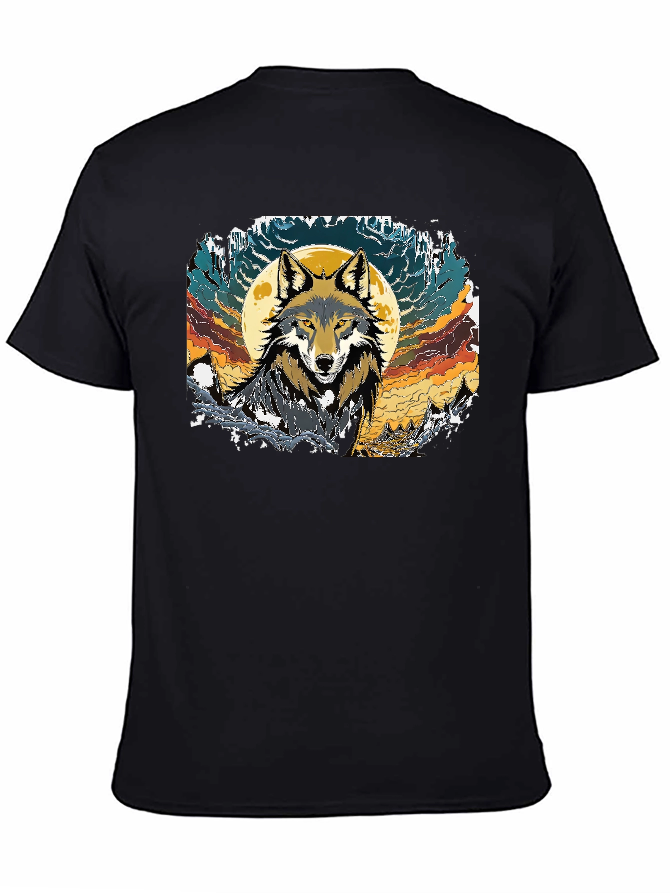 Wolf Moon Graphic T-Shirt - Black