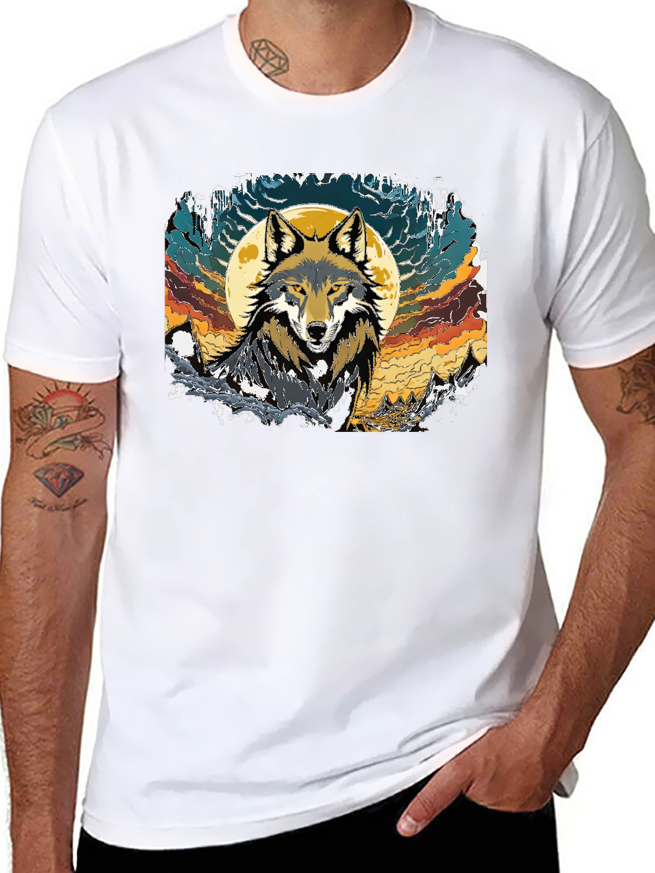 Wolf Moon Graphic T-Shirt - Black