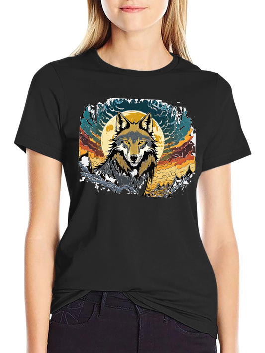 Wolf Moon Graphic T-Shirt - Black