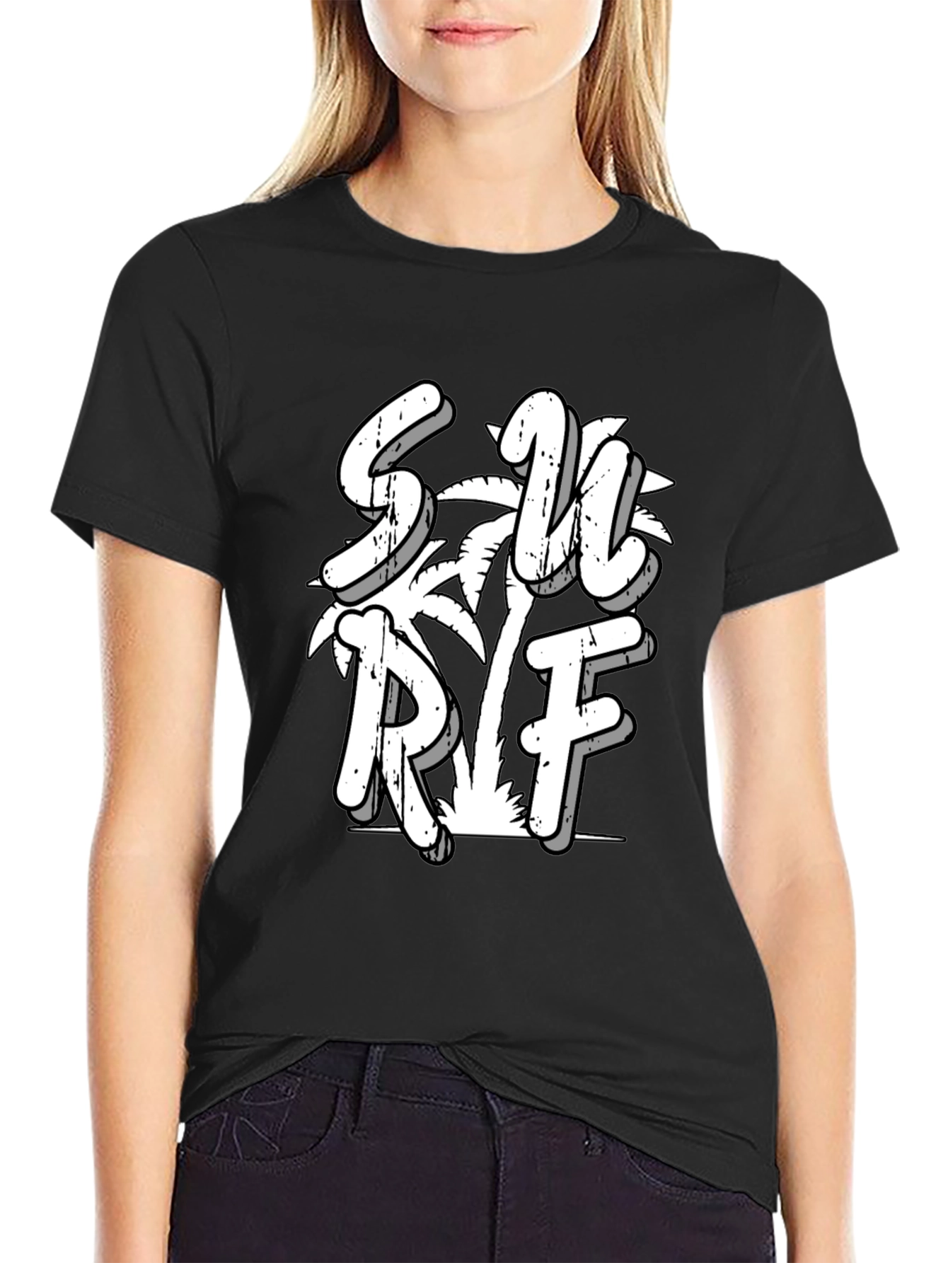 Surf Graphic Black Tee