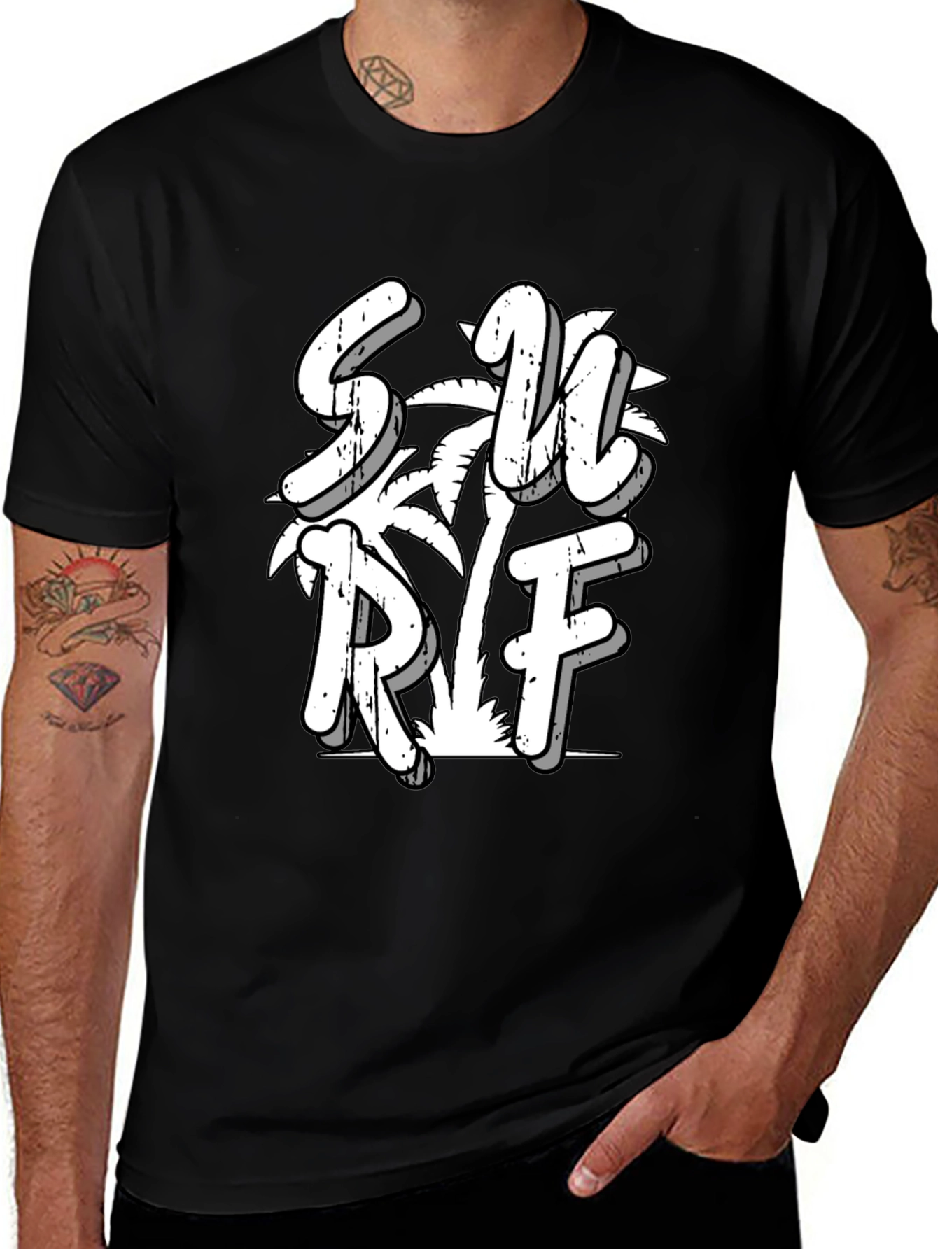 Surf Graphic Black Tee