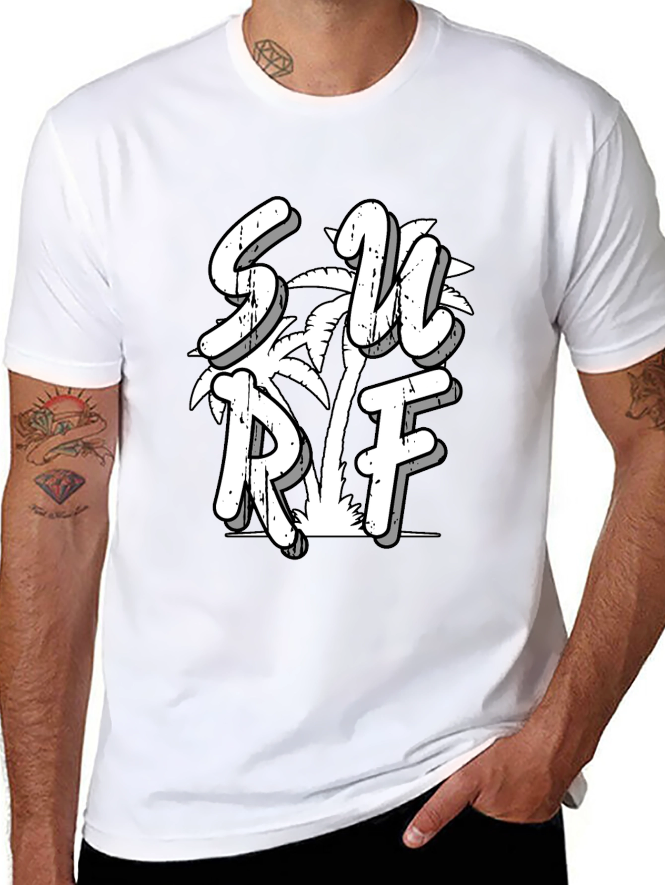 Surf Graphic Black Tee
