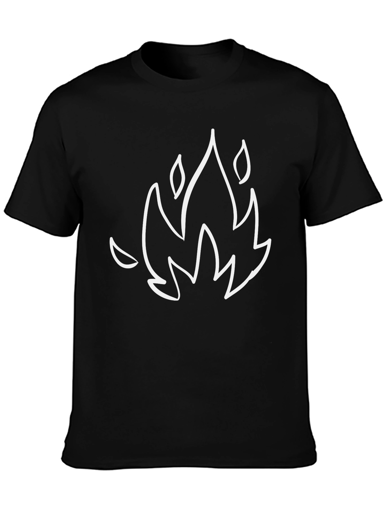 Black T-Shirt with Flame Design
