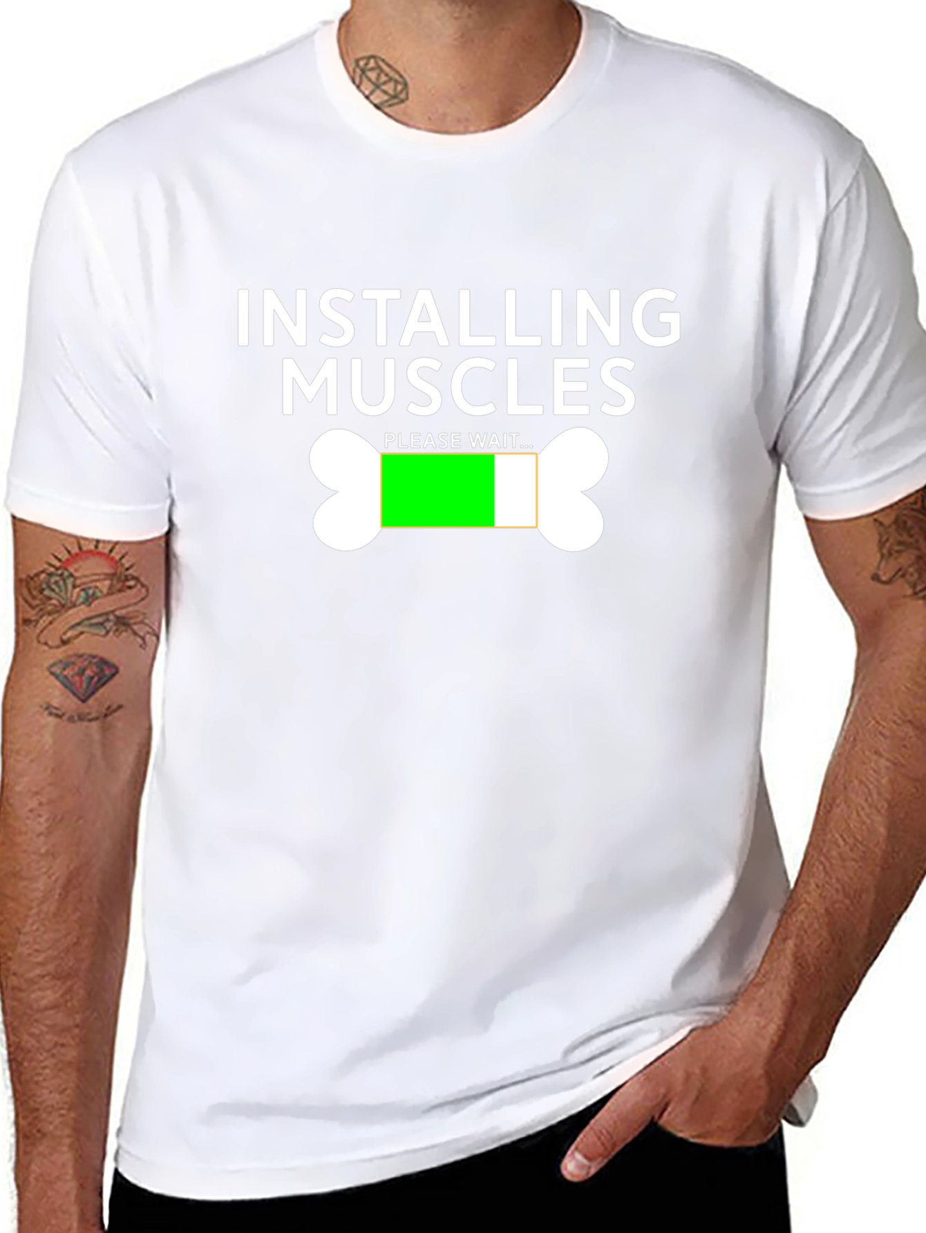 Installing Muscles Funny Workout T-Shirt