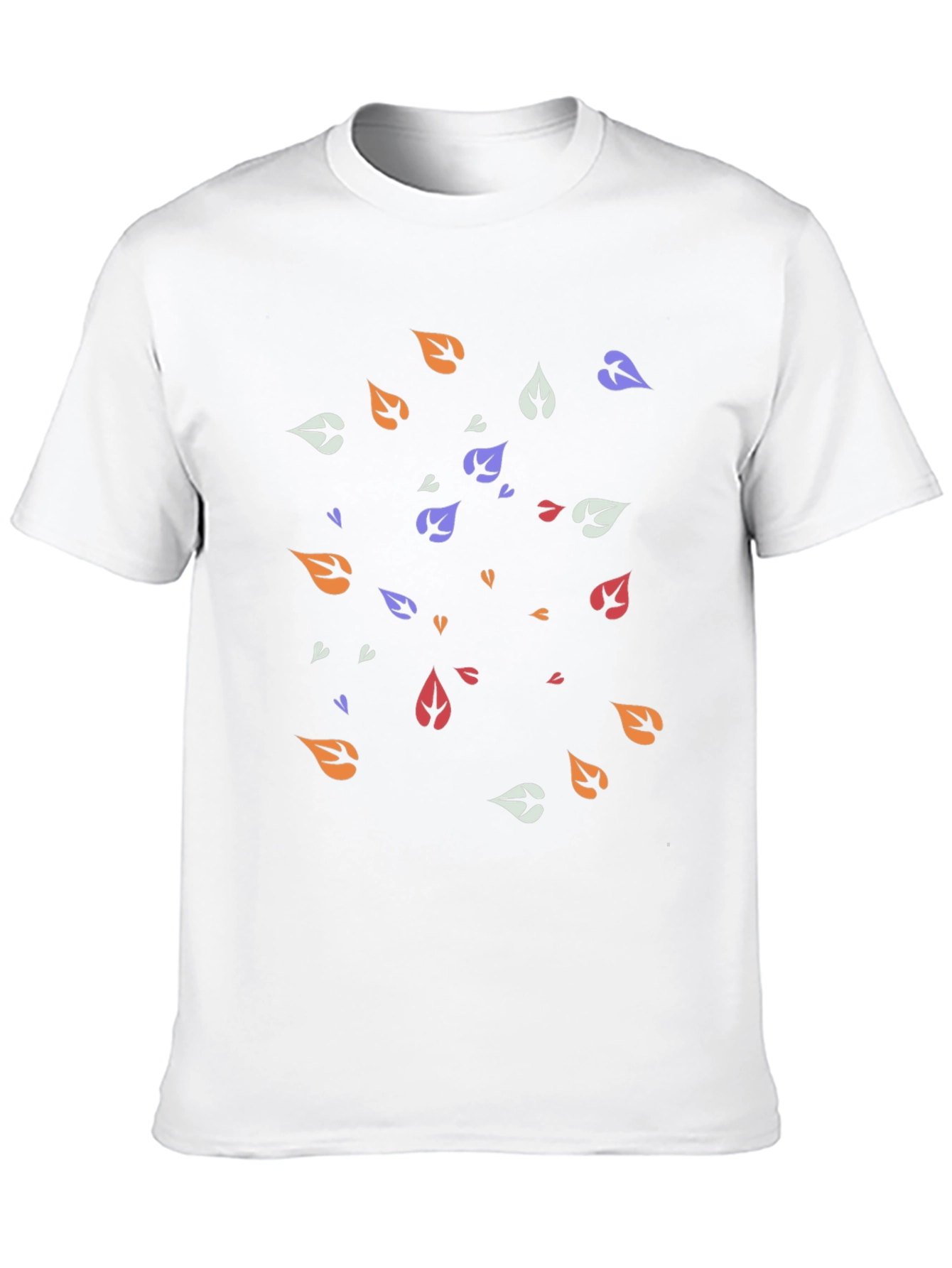 Modern Leaf Pattern Black T-Shirt
