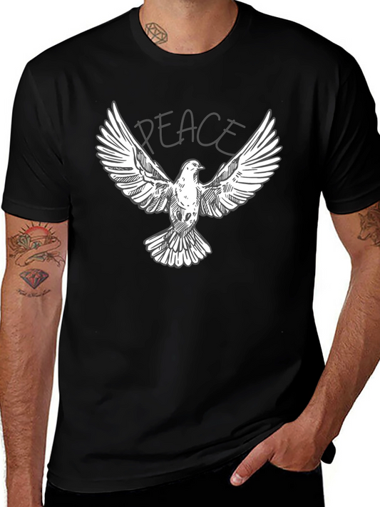 Peace Dove Graphic T-Shirt - Classic Crew Neck