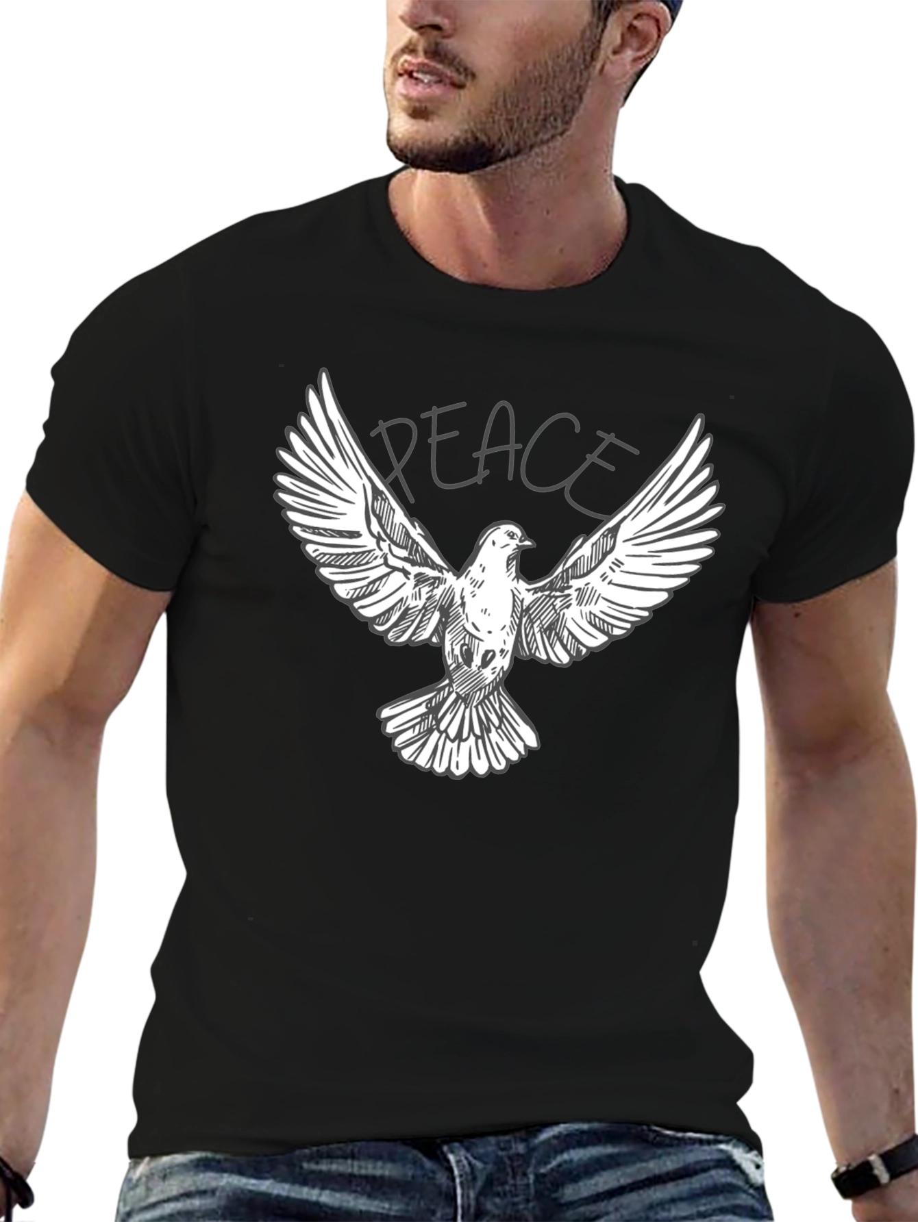 Peace Dove Graphic T-Shirt - Classic Crew Neck